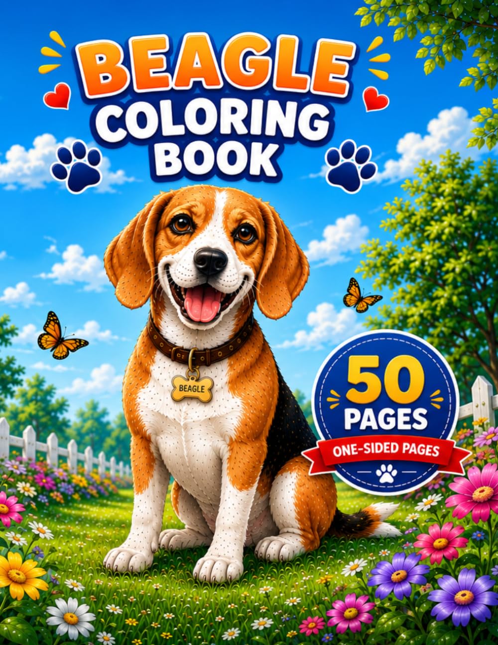 Beagle Coloring Book: 50 Fun and Adorable Coloring Pages