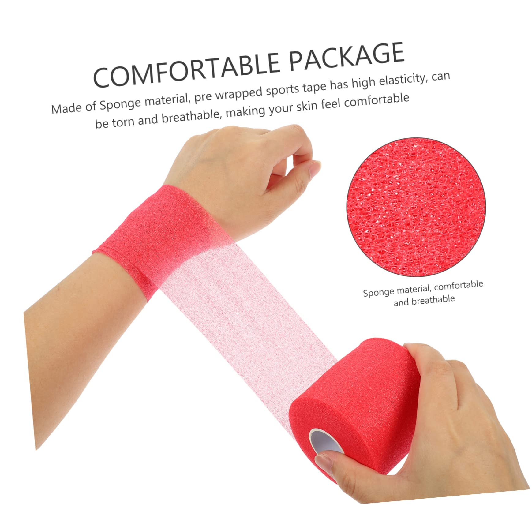 TOVINANNA 1 Roll Sports Skin Membrane Self Adherent Duct Tape Black Color Black Athletic Tape Tape Tennis Overgrip Grip Athlete Sponge Red