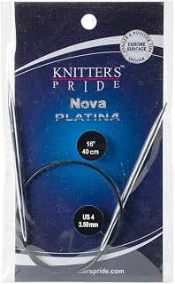 Knitter's Pride-Nova Platina Fixed Circular Needles 16", Size 4/3.5mm