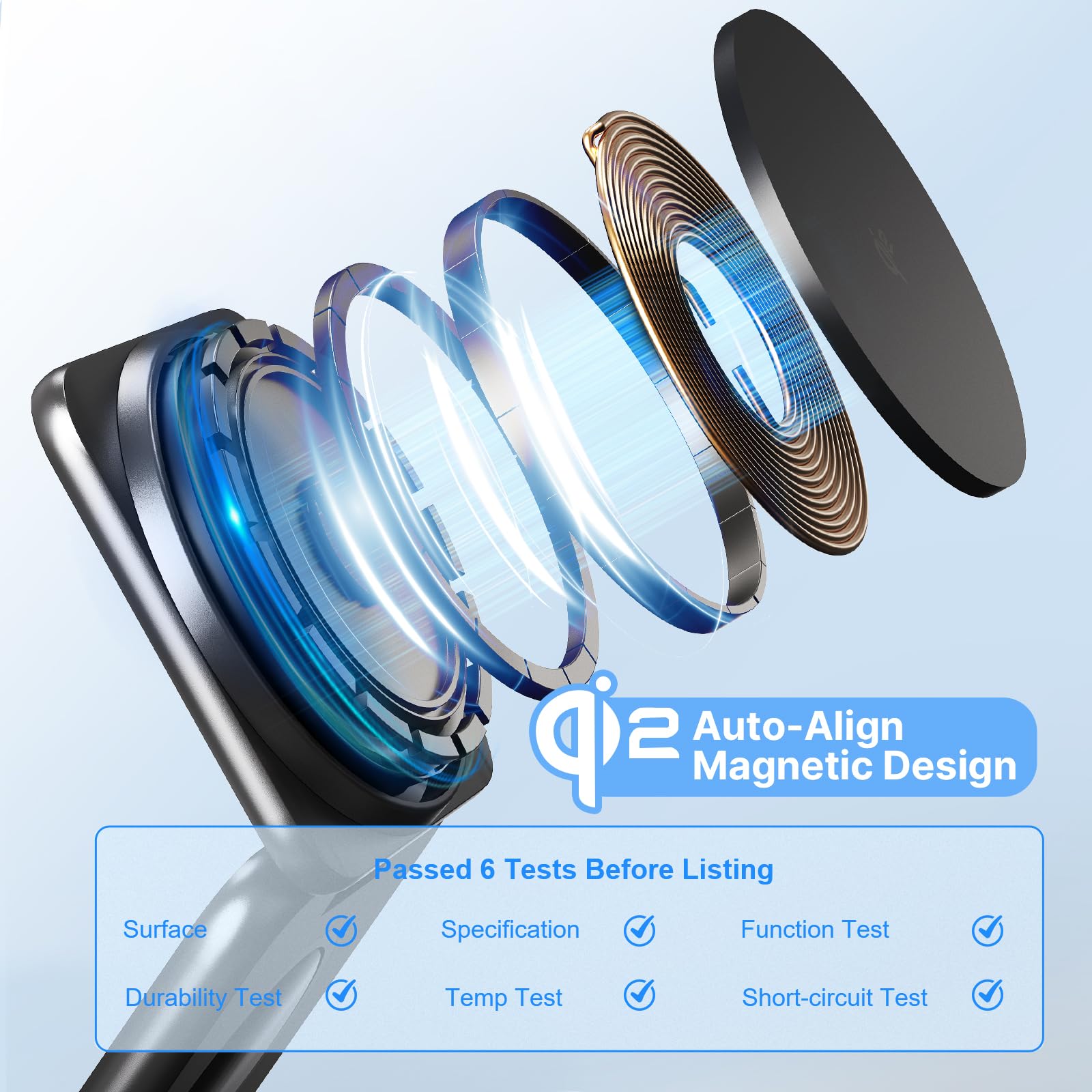 KU XIU X40Q Caricatore Wireless Magnetico Qi2 15W, Stazione di Ricarica Pieghevole 3-in-1 per iPhone 16/15/14/13/12, 5W per Apple Watch 10/9/Ultra/SE/8/7/6/5/4 - Nero