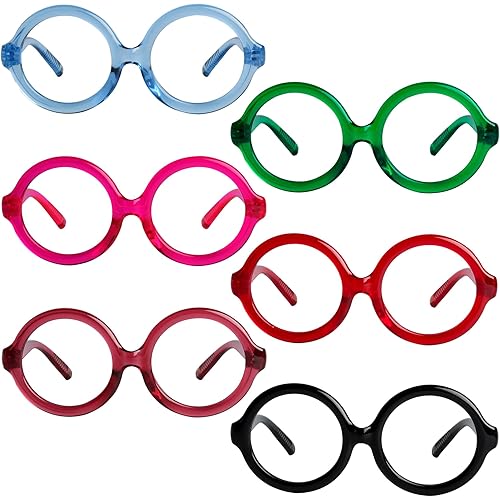 Eyekepper Huge Round Reading Glasses with Screwless Spring Hinges Metalless 6 Pack Oversized Women Readers +3.75