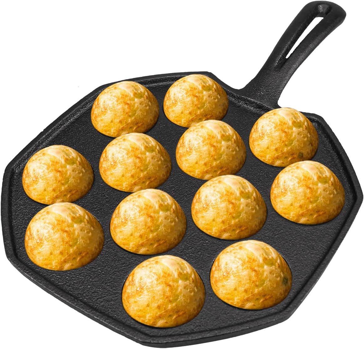 Takoyaki Grill Pan 14 Holes Takoyaki Maker Baking Pan,With Silicone Oil Brush,2pcs