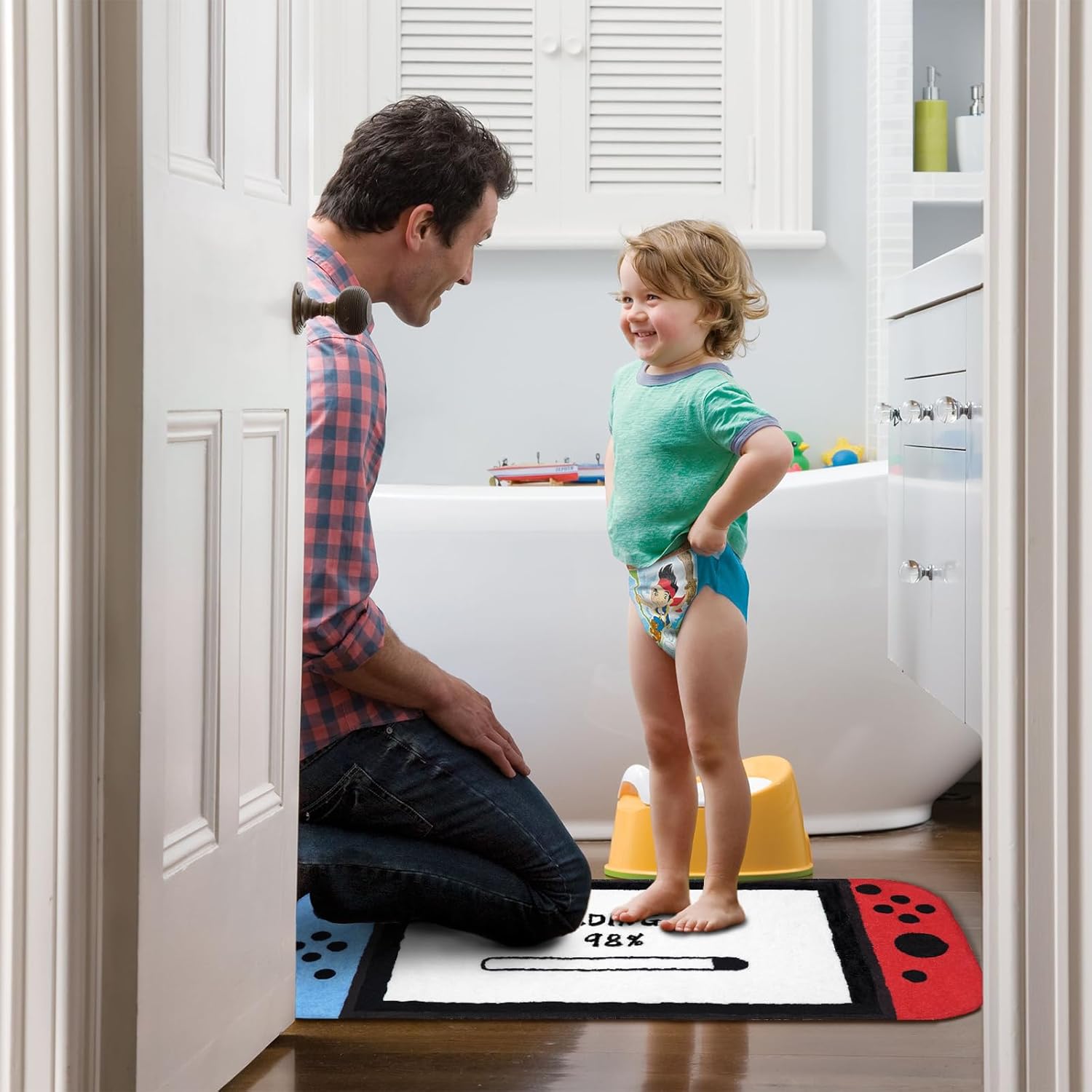 Gaming Bath Mat, Gamer Bath Rugs Non-Slip Absorbent PlayStation Rug Video Game Rug for Bathroom Floor Tub Kids Bathroom Rugs
