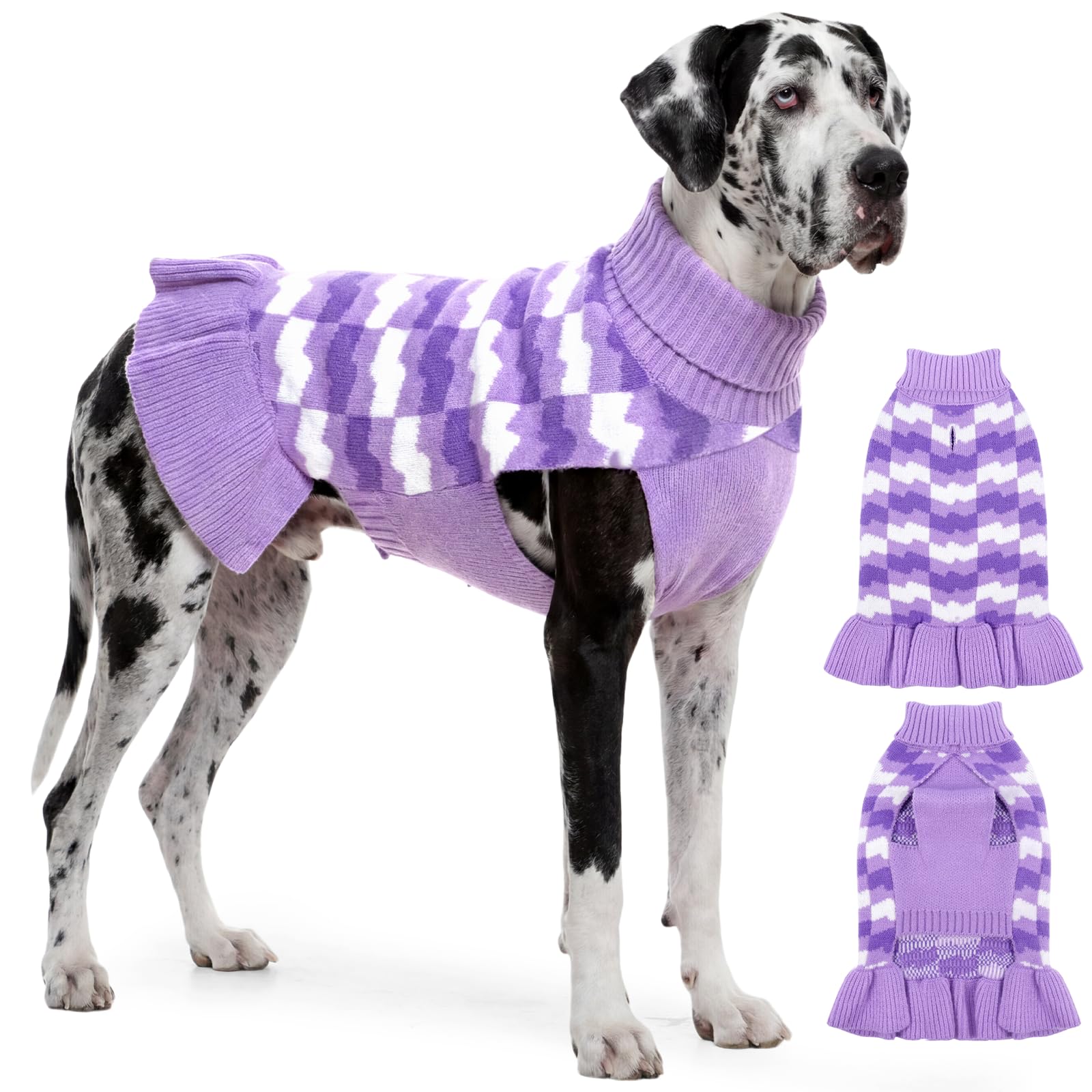 Tenue mignonne à col roulé violette pour chienne : offrez-lui un hiver douillet et chaleureux