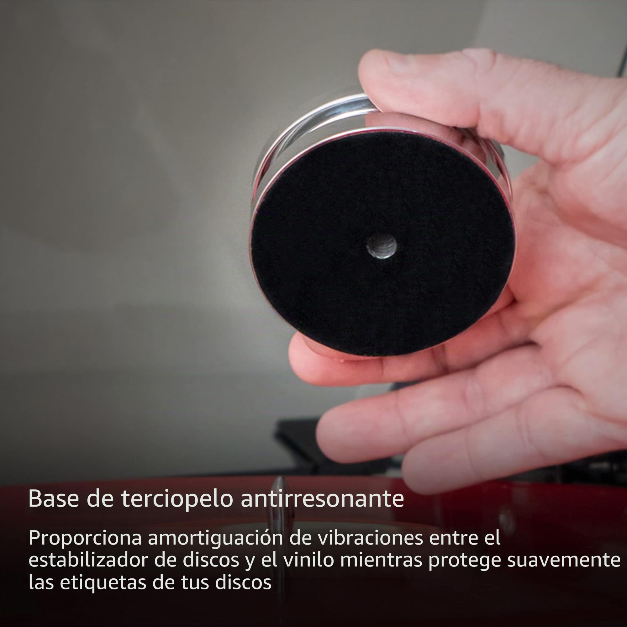 Fluance contrapeso HiFi para Tocadiscos – Estabilizador de Acero Plateado de 760 g con Base de Terciopelo – Plata (RW02)