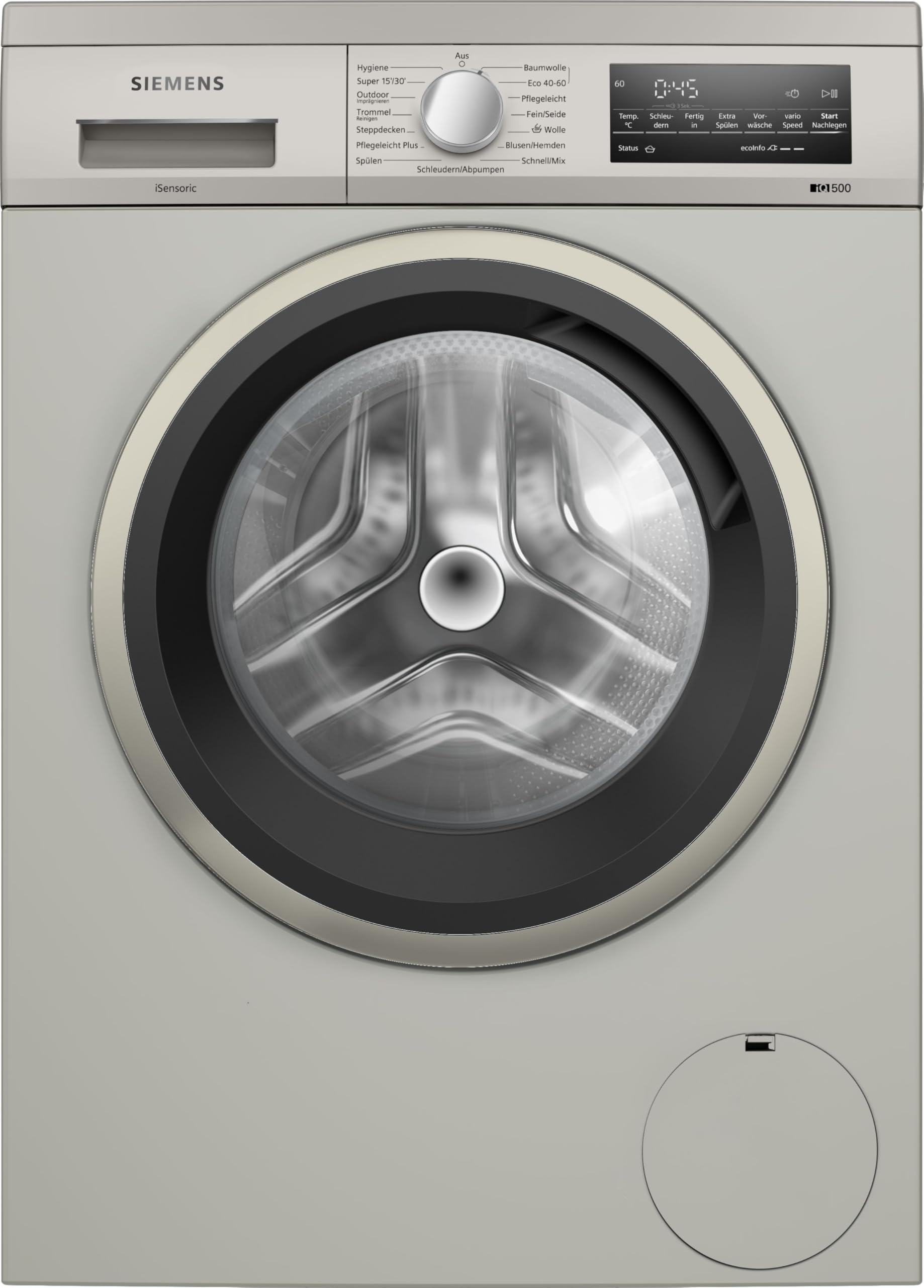 Siemens WU14UTS8, iQ500 Unterbau-Waschmaschine 9 kg, 1400 UpM, Antiflecken-System, smartFinish für weniger Bügeln, Schneller Waschen mit speedPack L, waterPerfect Plus, Nachlegefunktion, Silber-Inox