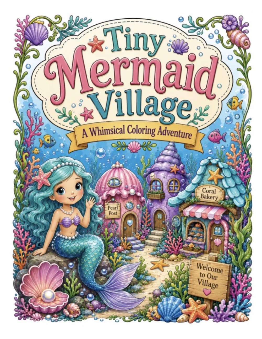 Tiny Mermaid Village: A Whimsical Coloring Adventure (Tiny Villages Coloring Adventure)