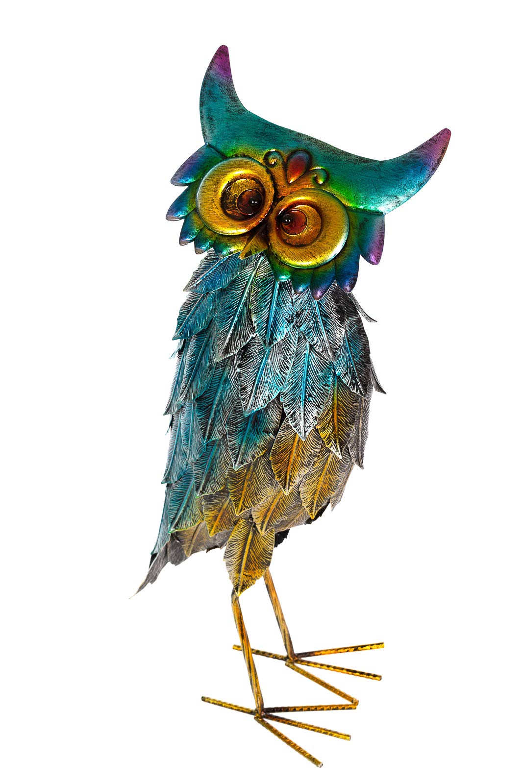 Set di statuette in metallo con gufi o anatre W-G, statuetta decorativa da giardino (coppia di gufo)