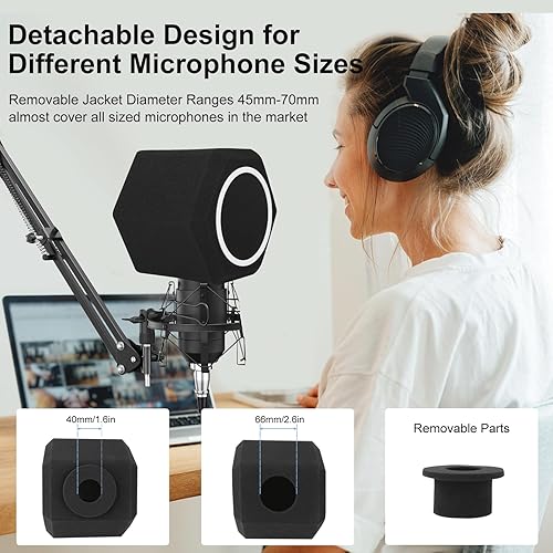 Miniatura 5 de Professional Microphone Isolation Ball with 2-Layered Pop Filter, High Density Foam Great Noise Cancellation