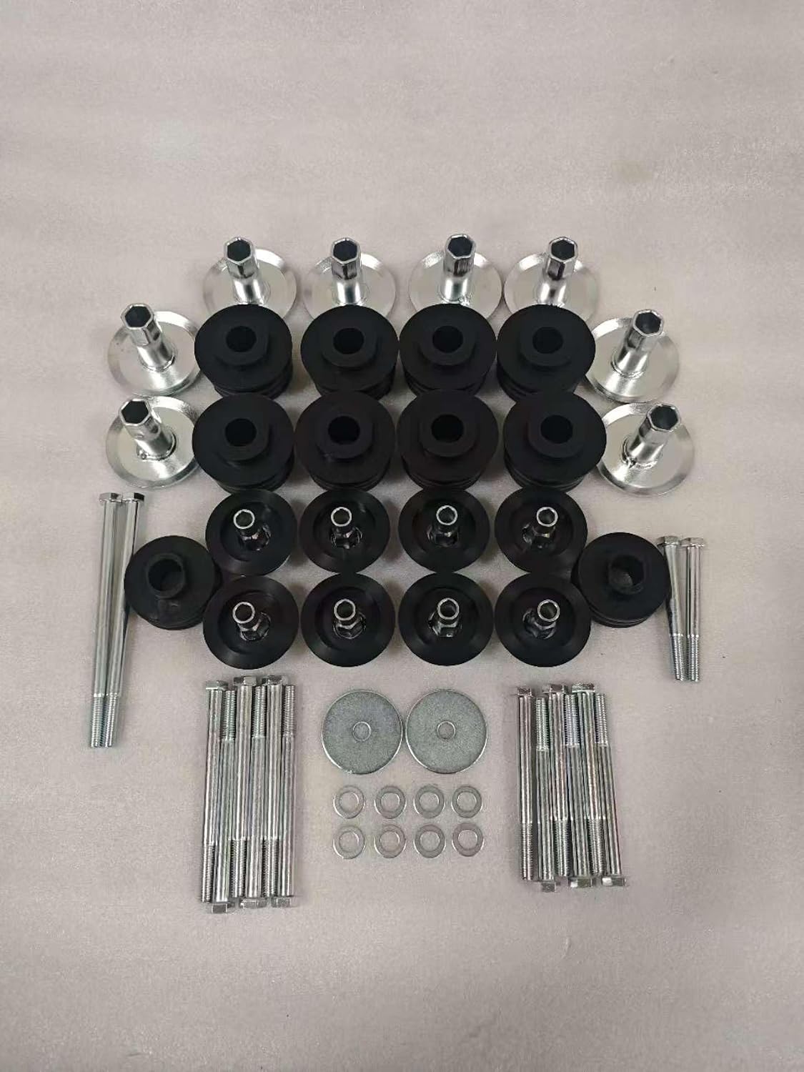 KF04058BK Body Cab Bushing Kit Compatible with Ford 1999-2007Super Duty F250 F350,Body Mount Bushing Kit,Polyurethane Body Cab Mounts & Steel Sleeves & Hardware (Black)