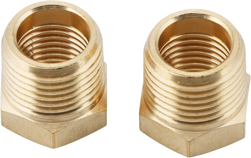 U.S. Solid 2pcs Brass Reducer Hex Bushing Brass – Deep threads for a firm grip
