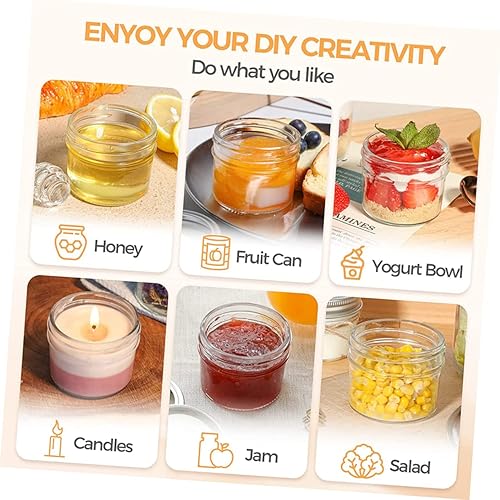 Miniatura 3 de Angoily Paquete de 6 tarros transparentes de 8 onzas con tapas, tarros de almacenamiento vacíos, recipientes de plástico para especias, gelatina,