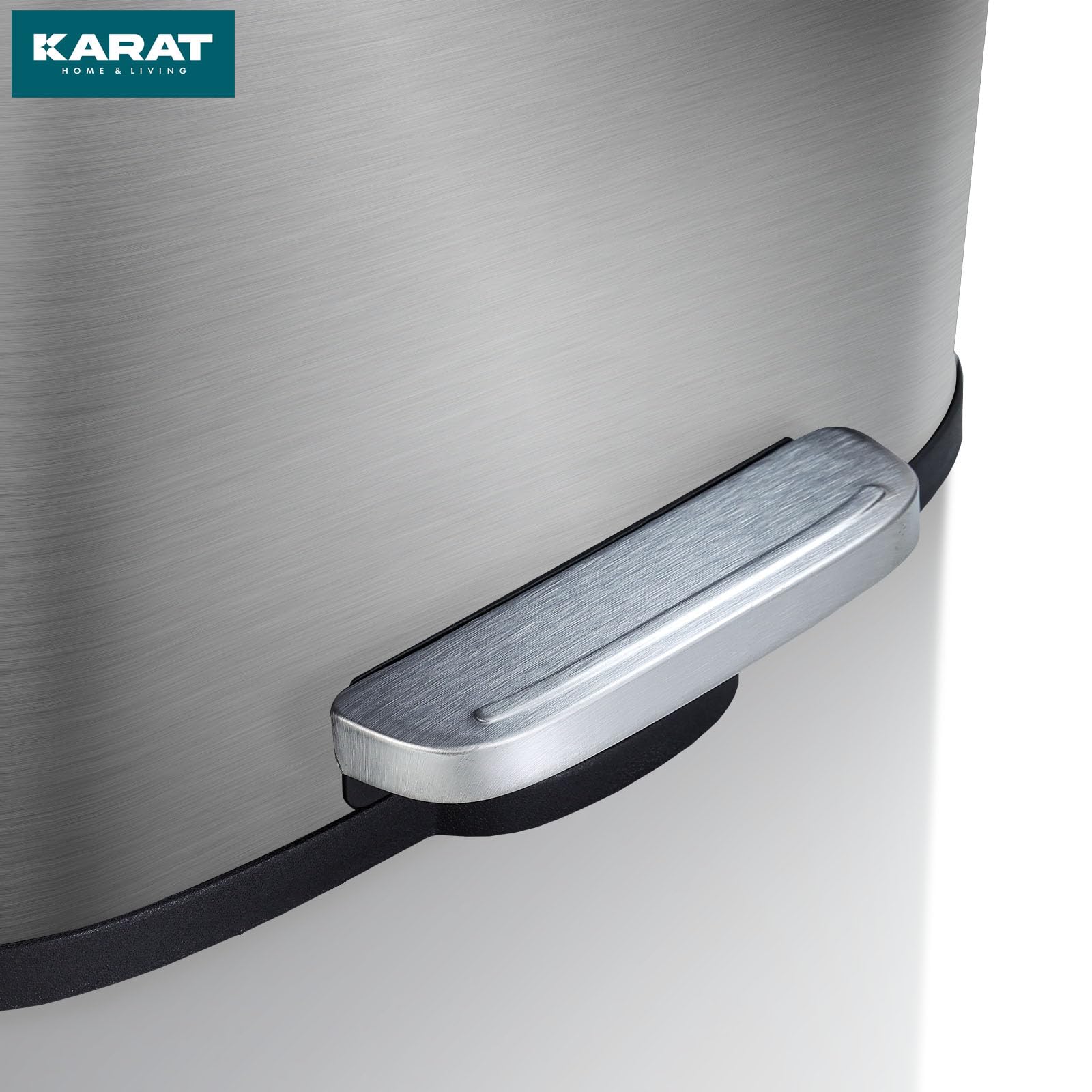 KARAT Mülleimer Silber 30 Liter - Abfalleimer aus Edelstahl - Mülltrennsystem für Küche - (Dustin)