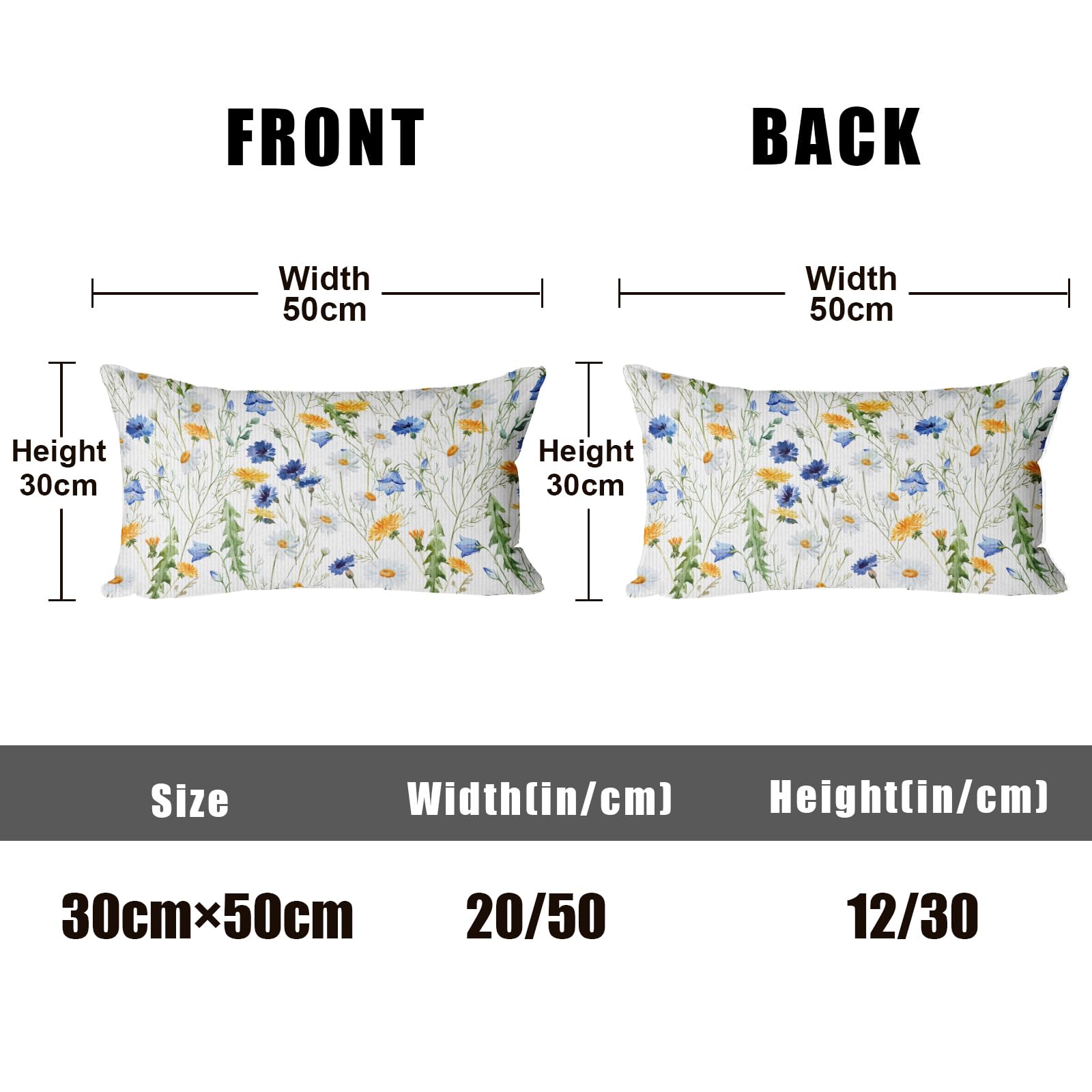 XPHZZL Cushion Covers Set of 2 Pack 30 x 50 cm - Image 2
