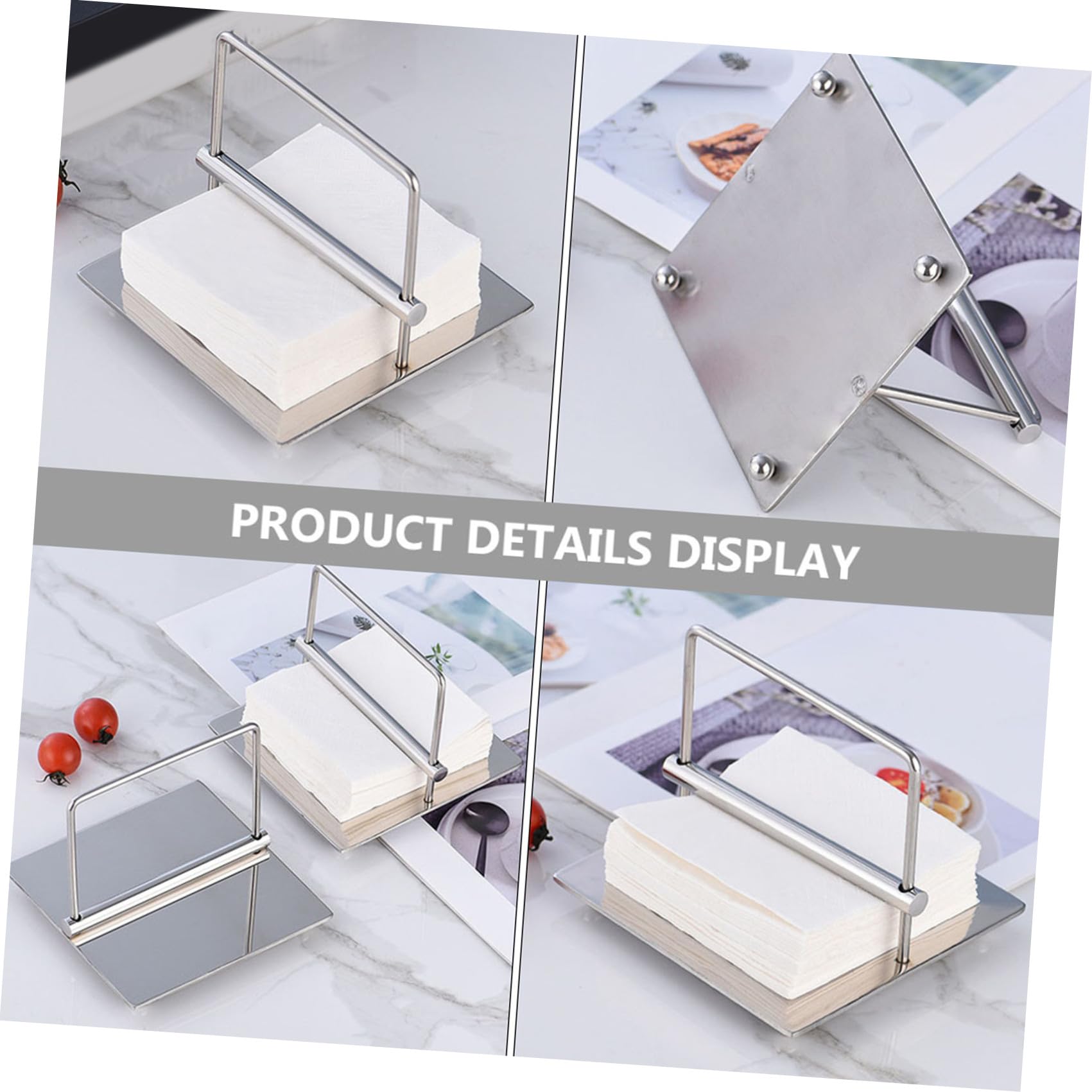 Toyvian Servilletero de Acero Inoxidable Moderno Soporte Conveniente para Toallas de Papel Hogar para Cocina Superficie Atractiva y Resistente al Desgaste