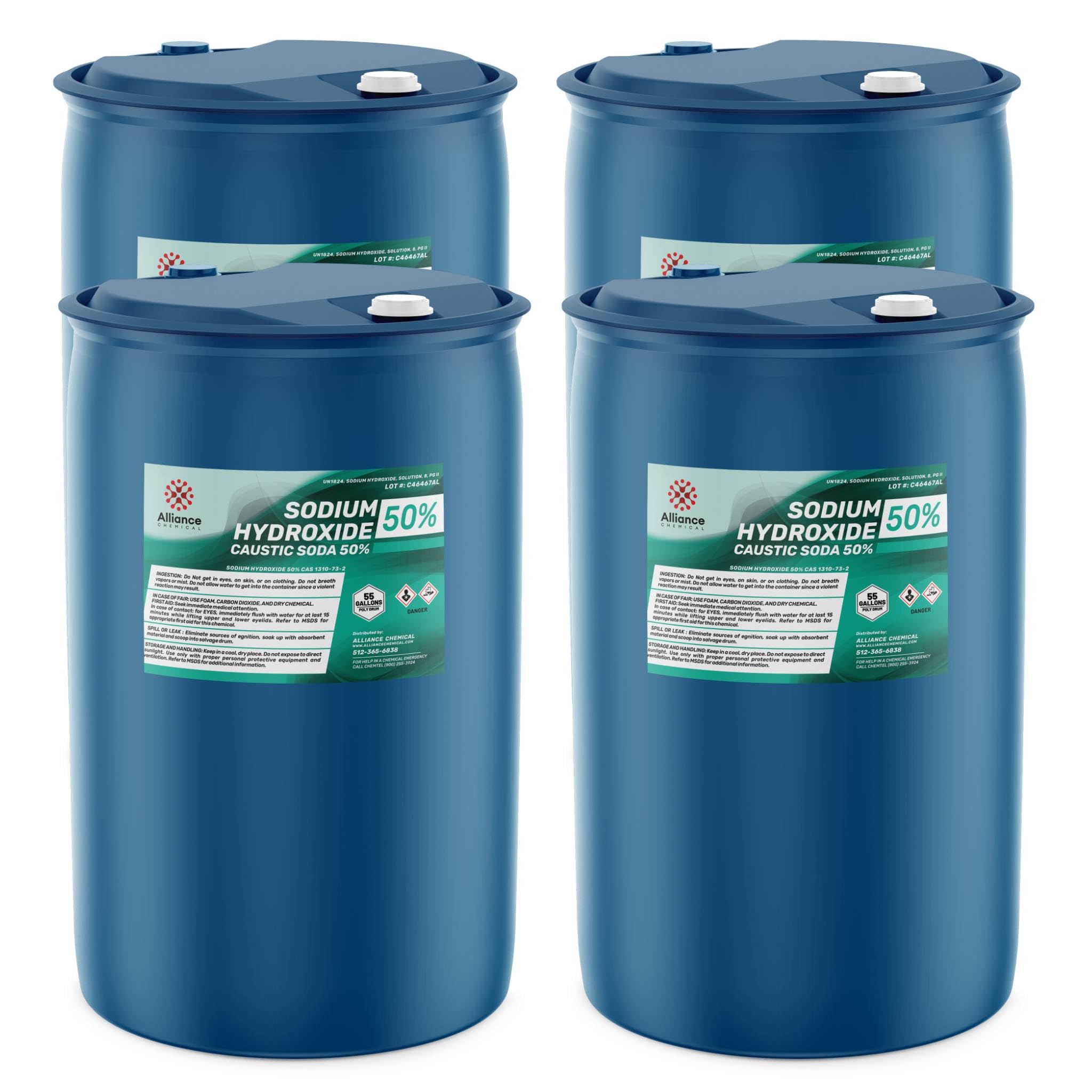 Sodium Bisulfite 40% - 4 x 55 Gallon Drums – for Industrial Cleaning, Chemical Processing, pH Adjustment, Water Treatment, and Textile Processing