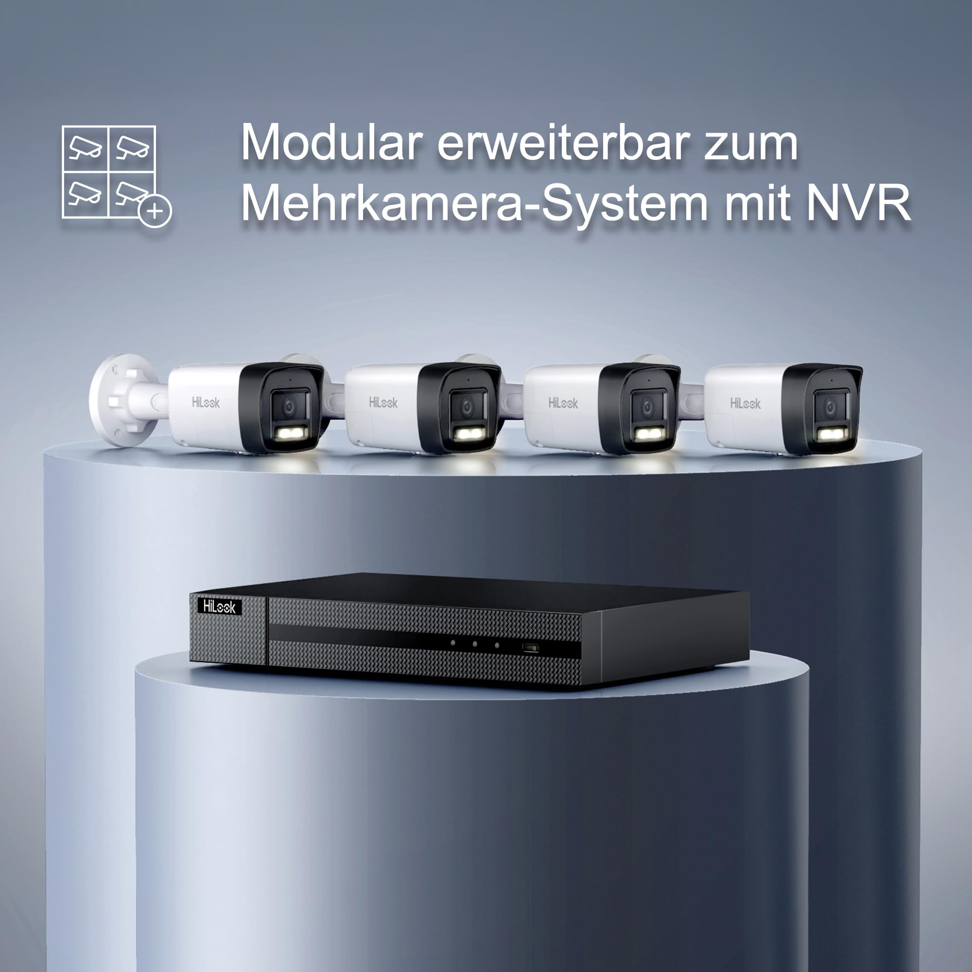 HiLook PoE IP Überwachungskamera aussen 4K 8MP SD IP67 ohne WLAN Nachtsicht | microSD bis 256GB, Personen-/Fahrzeugerkennung, App-Zugriff und integriertes Mikrofon im Außenbereich