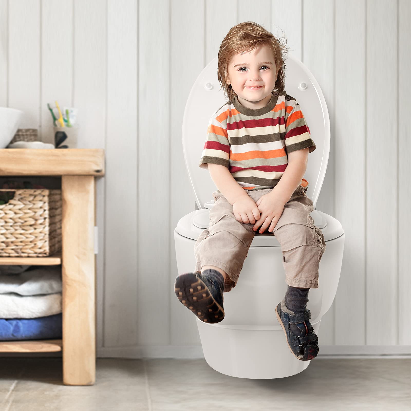 Pipishell Toilet Lid with Soft Close Mechanism, Toilet Lid,