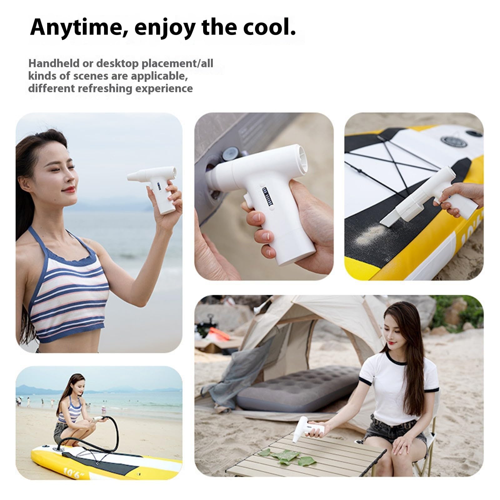 Ventilador portátil de mano de 4000 mAh, soplador de aire recargable, 6 velocidades, ajustable, 110000 rpm, para viajes, al aire libre, industrial