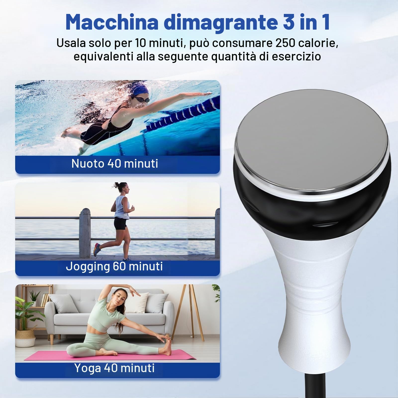 Cellulite 3-in-1 40K Cavitazione e radiofrequenza | RF 9 livelli, coppette viso e corpo, semplice e comodo a casa