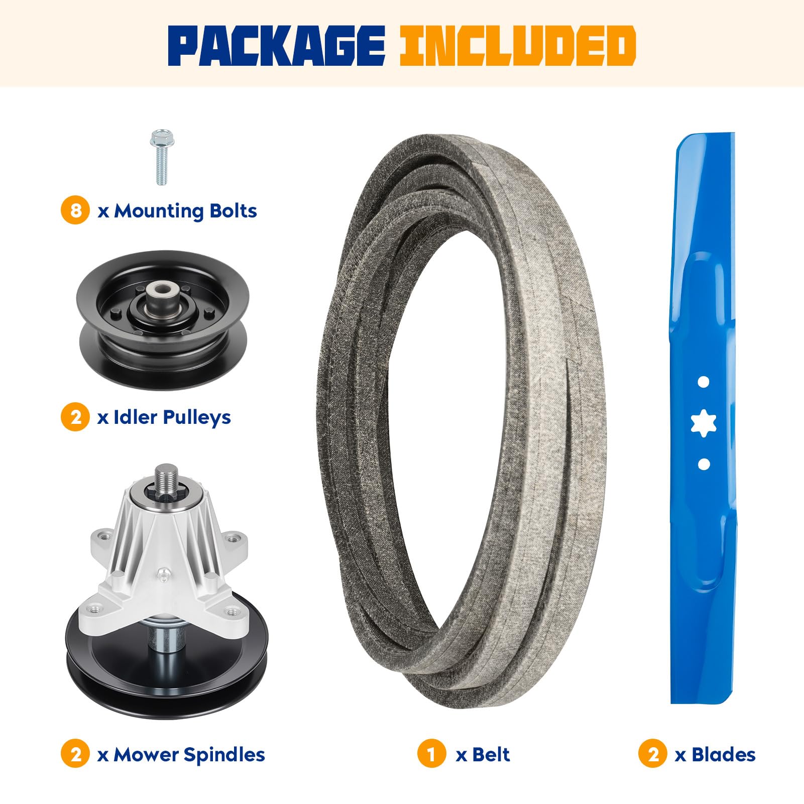 AEagle Kit de reconstrucción de cubierta para correa tensora para Cub Cadet, MTD, Troy Bilt, John Deere XT1-LT42 XT2-LX42 C EFI KH KW, 742-04308 742-04312 742-0656 618-06976 754-050212