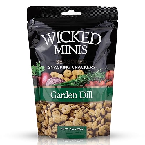 Wicked Minis - Galletas de sopa y ostras, galletas saladas con sabor salado, mini galletas de sopa infladas, mezcla de aperitivos sabrosos,