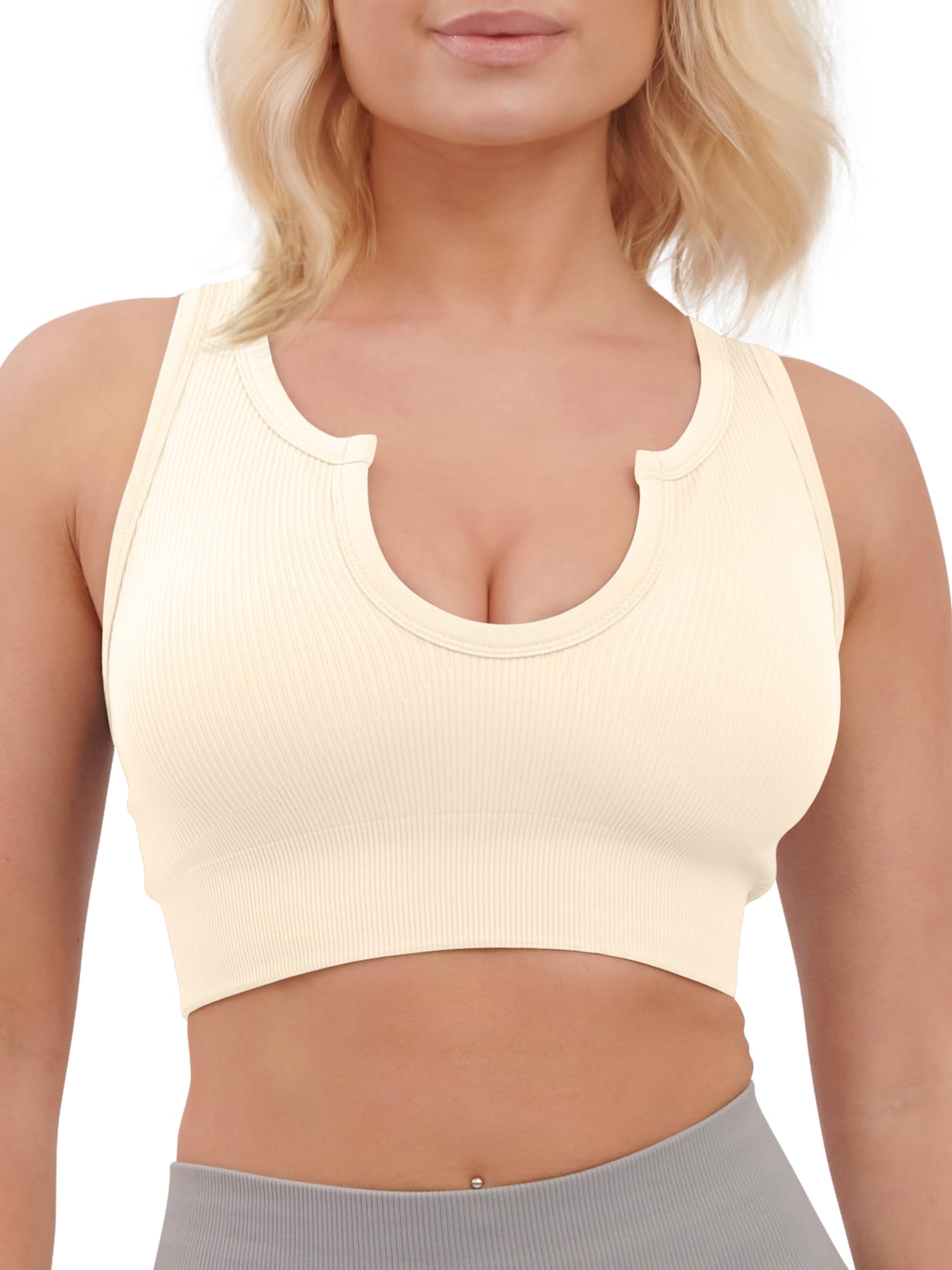 Seamless Sports Bra for Women Wire-Free Push-Up Bra with Removable Pads for Yoga Running & Gym