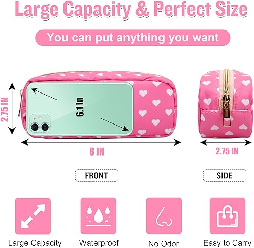 Miniatura 10 de izuzta Nylon Lager Pequeño Slim Mini Maquillaje Bolsa Organizador, Púrpura