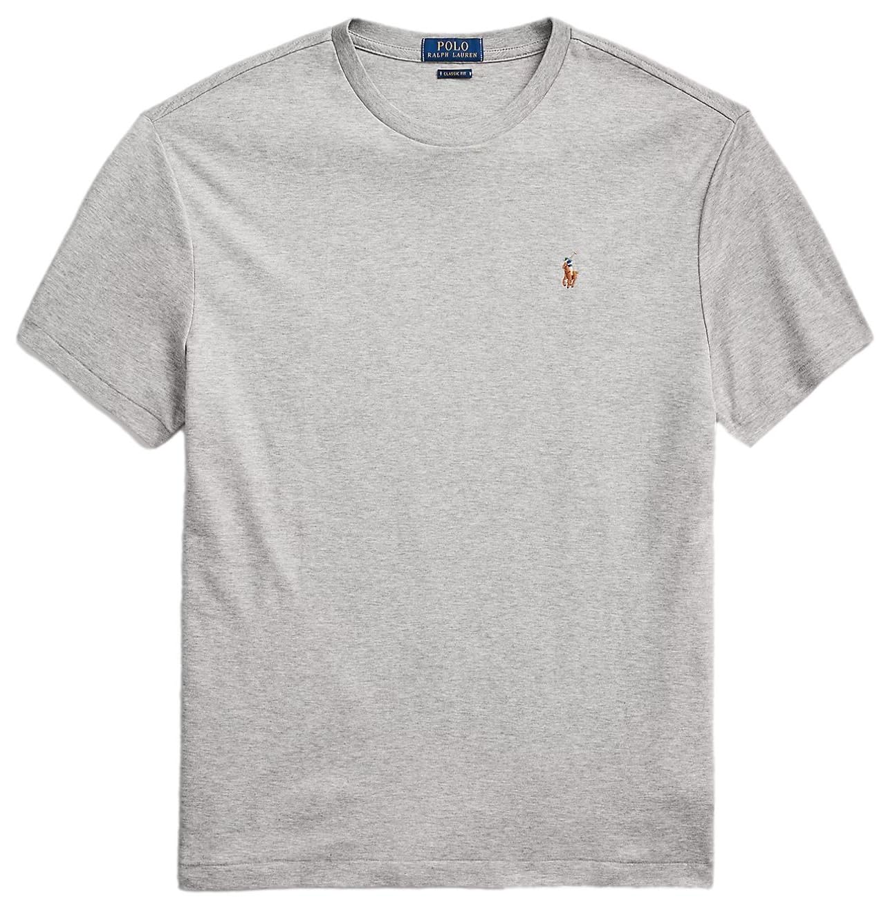 POLO RALPH LAUREN Men's Jersey Short Sleeve Tee, Rl Grey Multi-colored Pony., XL
