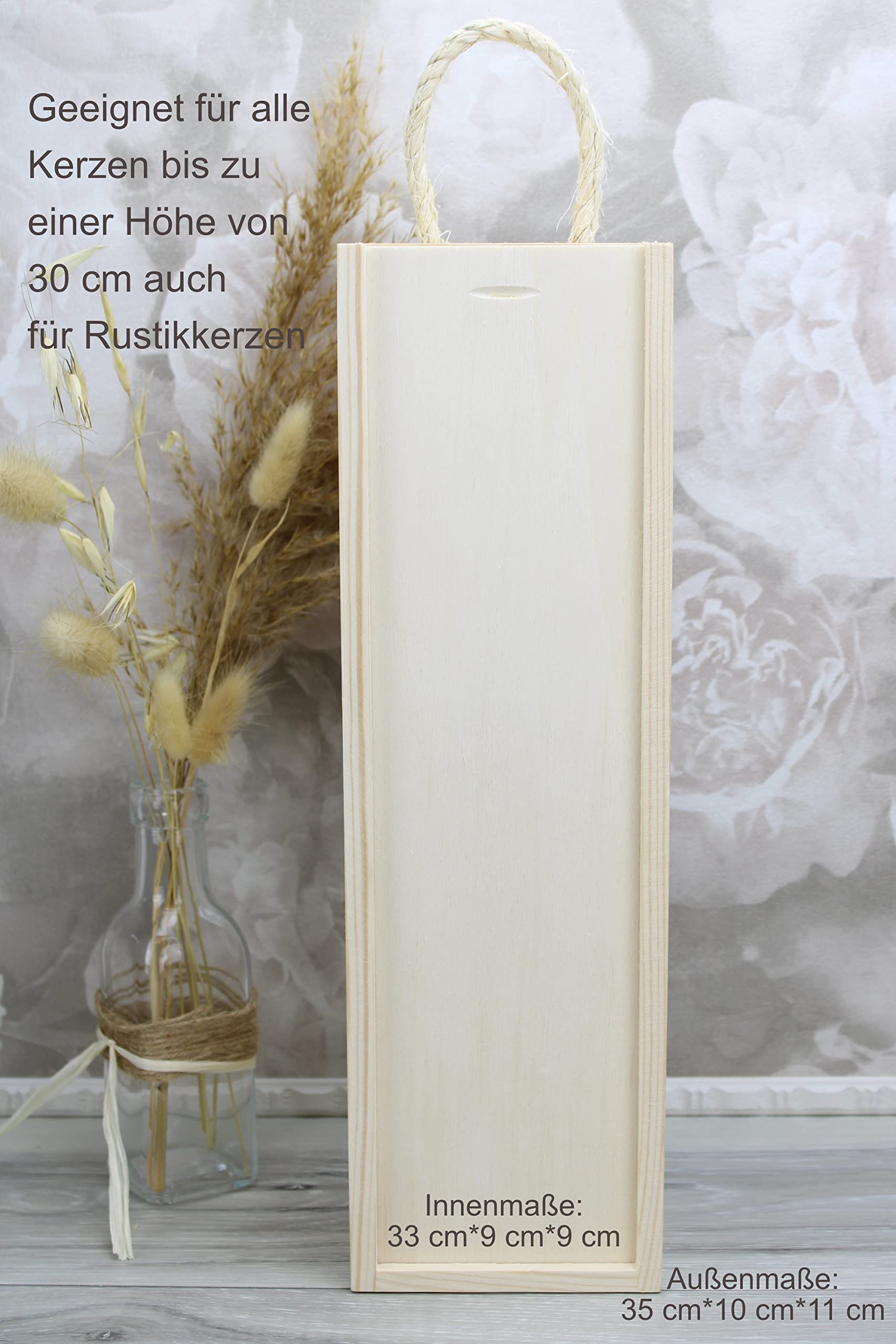 Cerziies Kerzenbox Holz Aufbewahrung Kerze Taufkerze1594