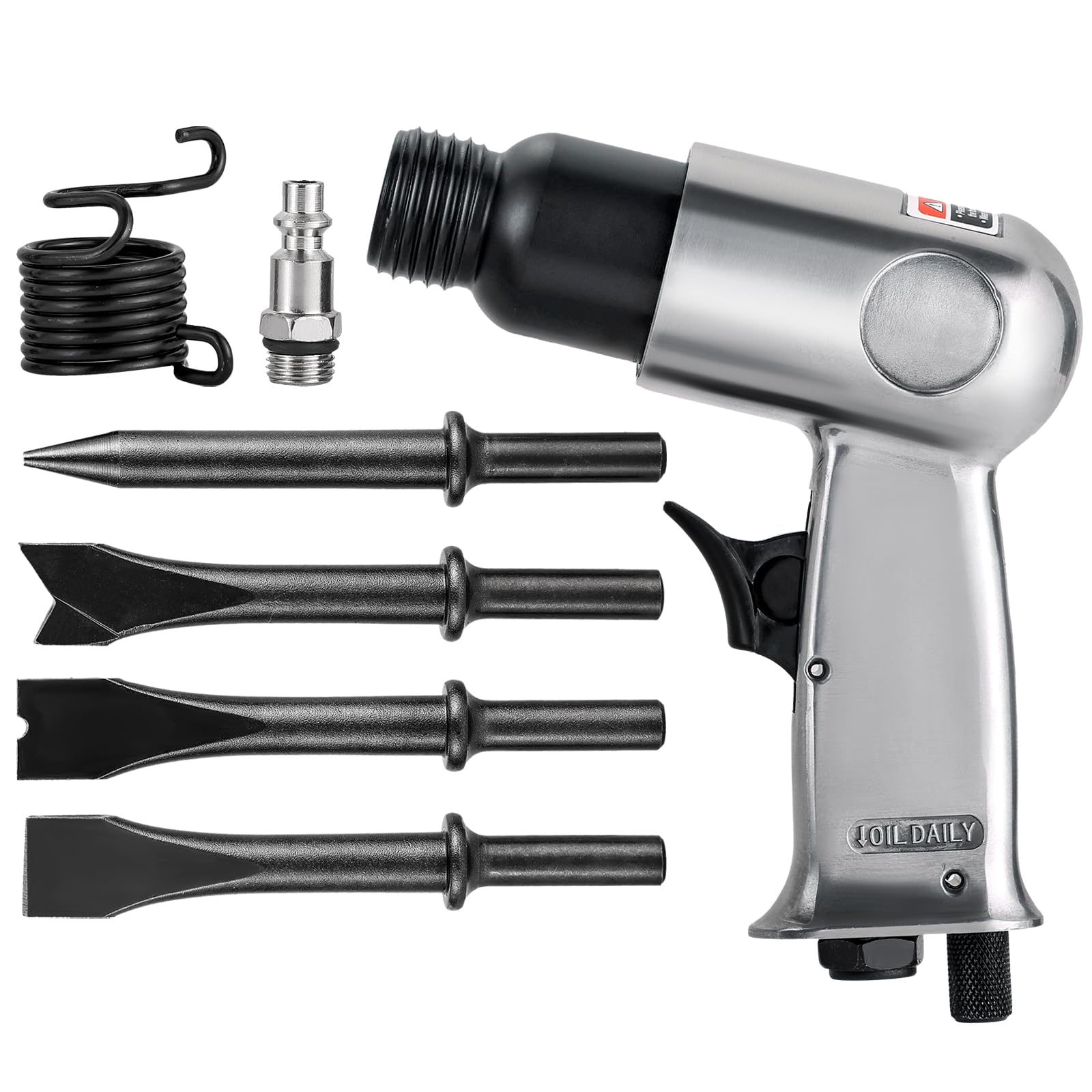 MAOPINER 150mm Pneumatic Air Hammer 4500 BPM Air Chisel Kit