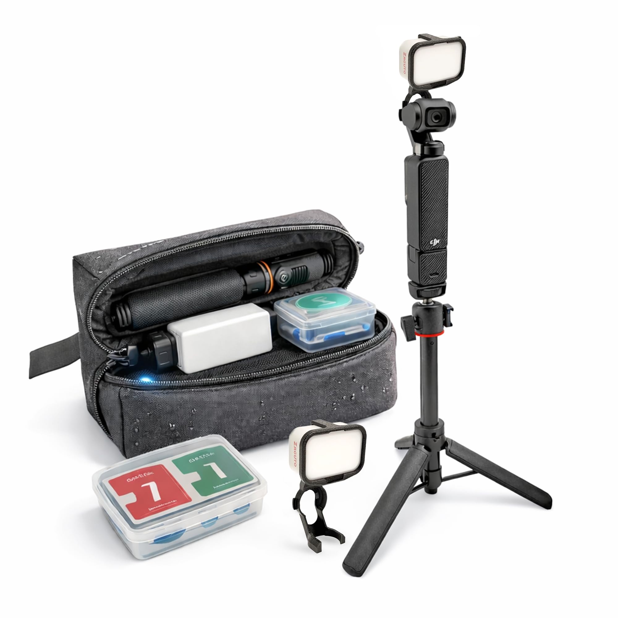 Luz de clip para DJI Osmo Pocket 3 accesorio de iluminación con kit viaje 8