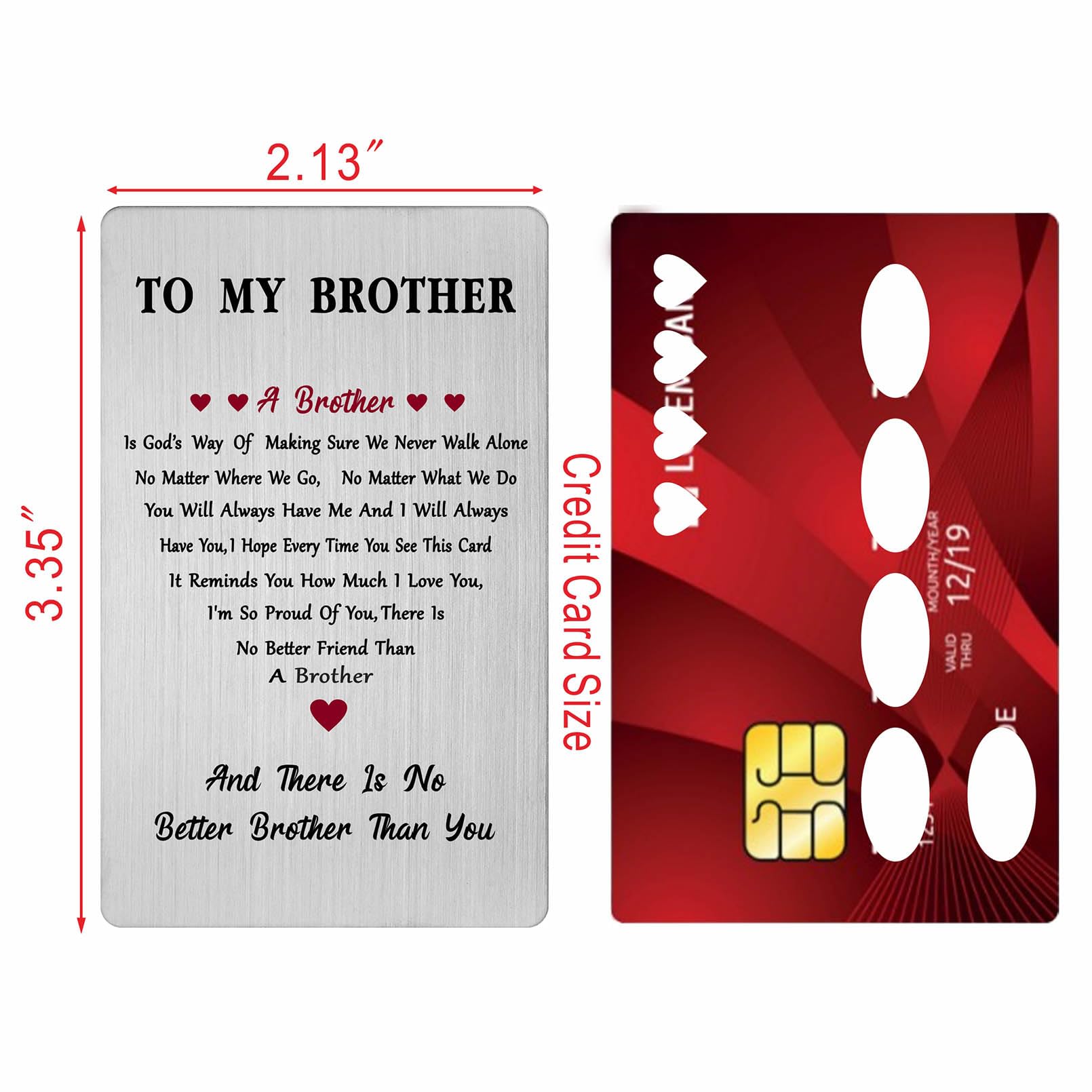 Tarjeta del día del padre para hermano, regalo de cumpleaños para hermano adulto de hermana para Pascua, Navidad, regalos de graduación