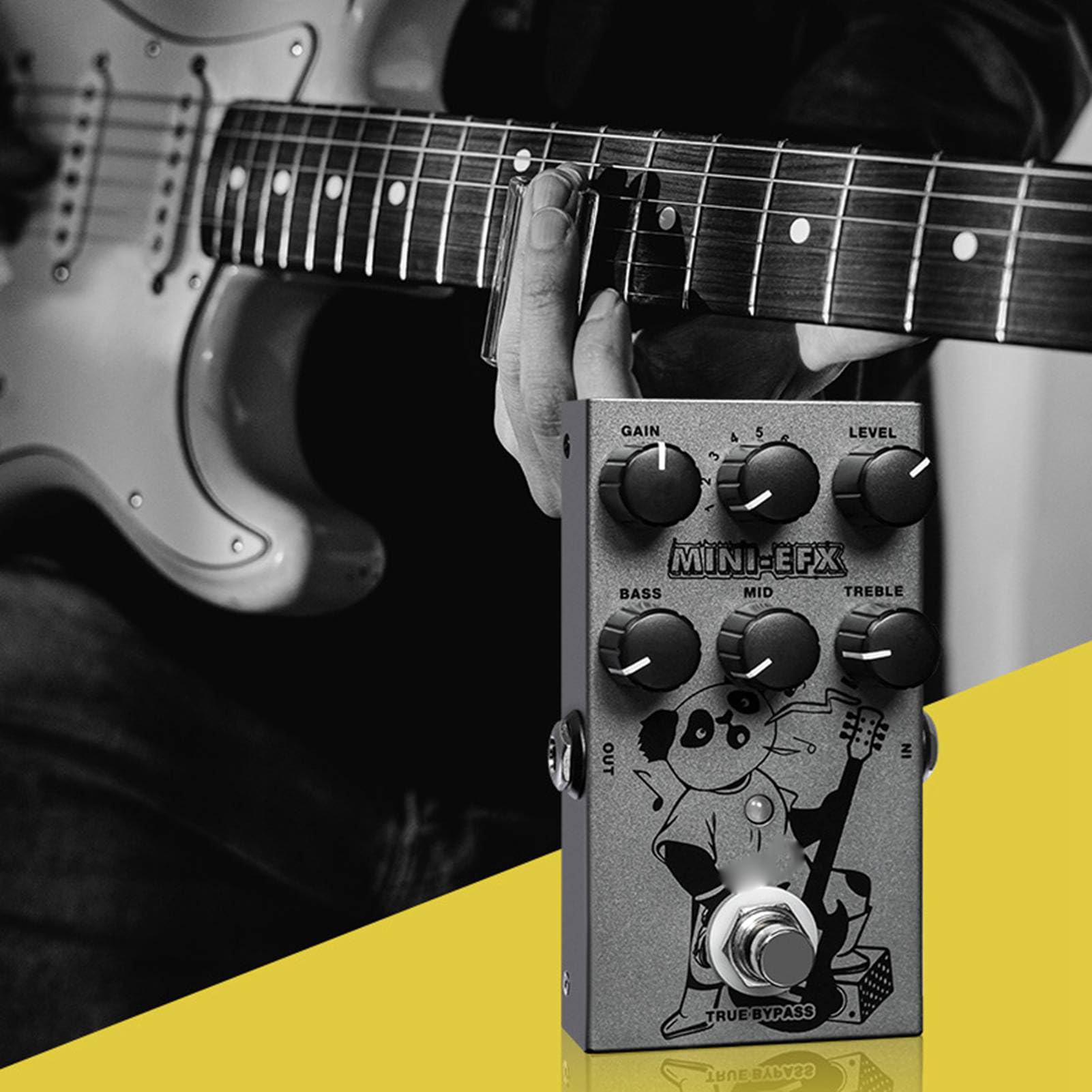 YDuupxe Metalowa Konstrukcja Overdrive Pedał Gitary Zniekształcony pedał Wybór 9 Tonów Ciepłe i Jasne Brzmienie 3-pasmowy EQ Wielofunkcyjna łączność