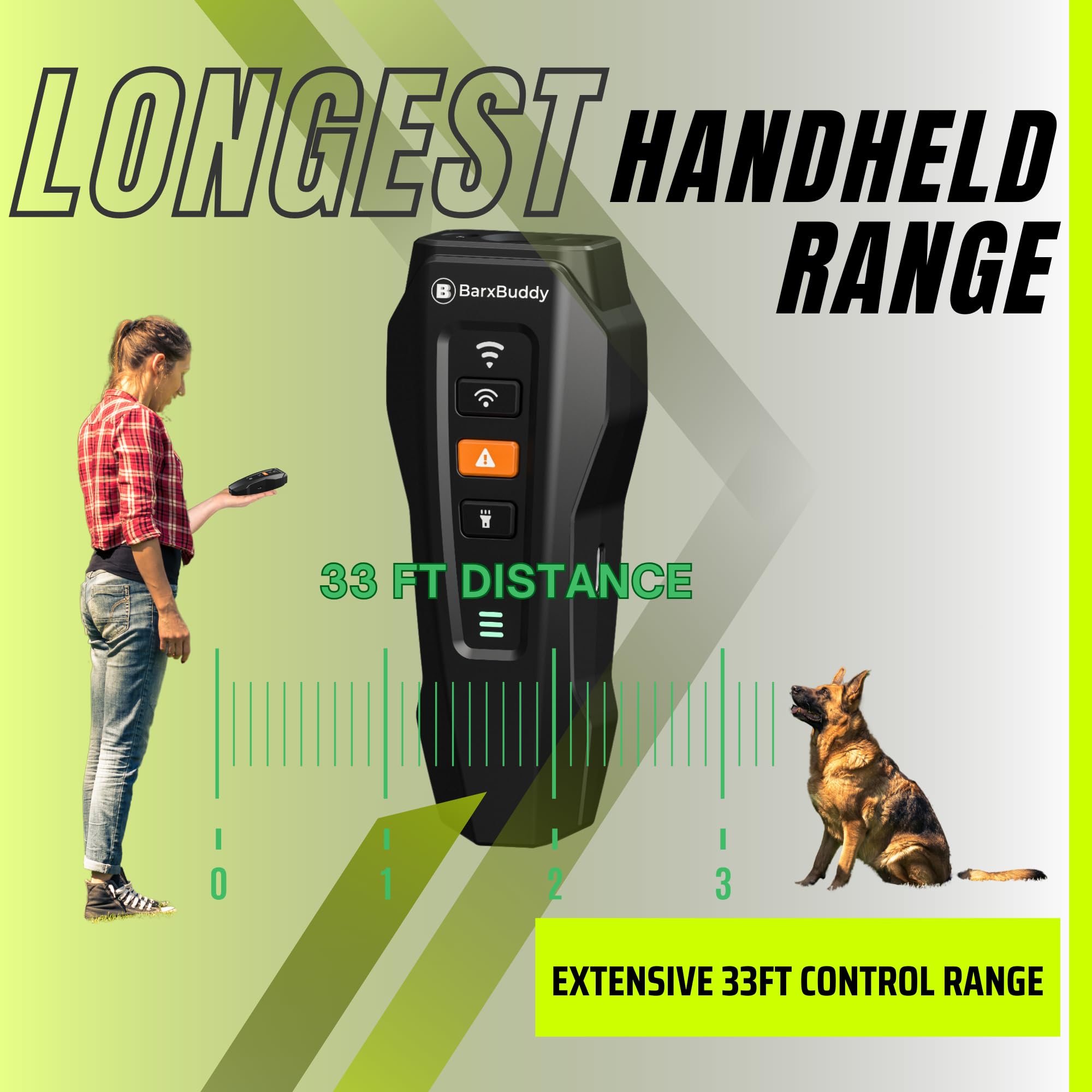 BarxBuddy Dispositivos disuasorios de ladridos de perro de 2ª generación, ultrasónicos de largo alcance, alternativa al collar de ladridos, adiestramiento de perros para interiores y exteriores