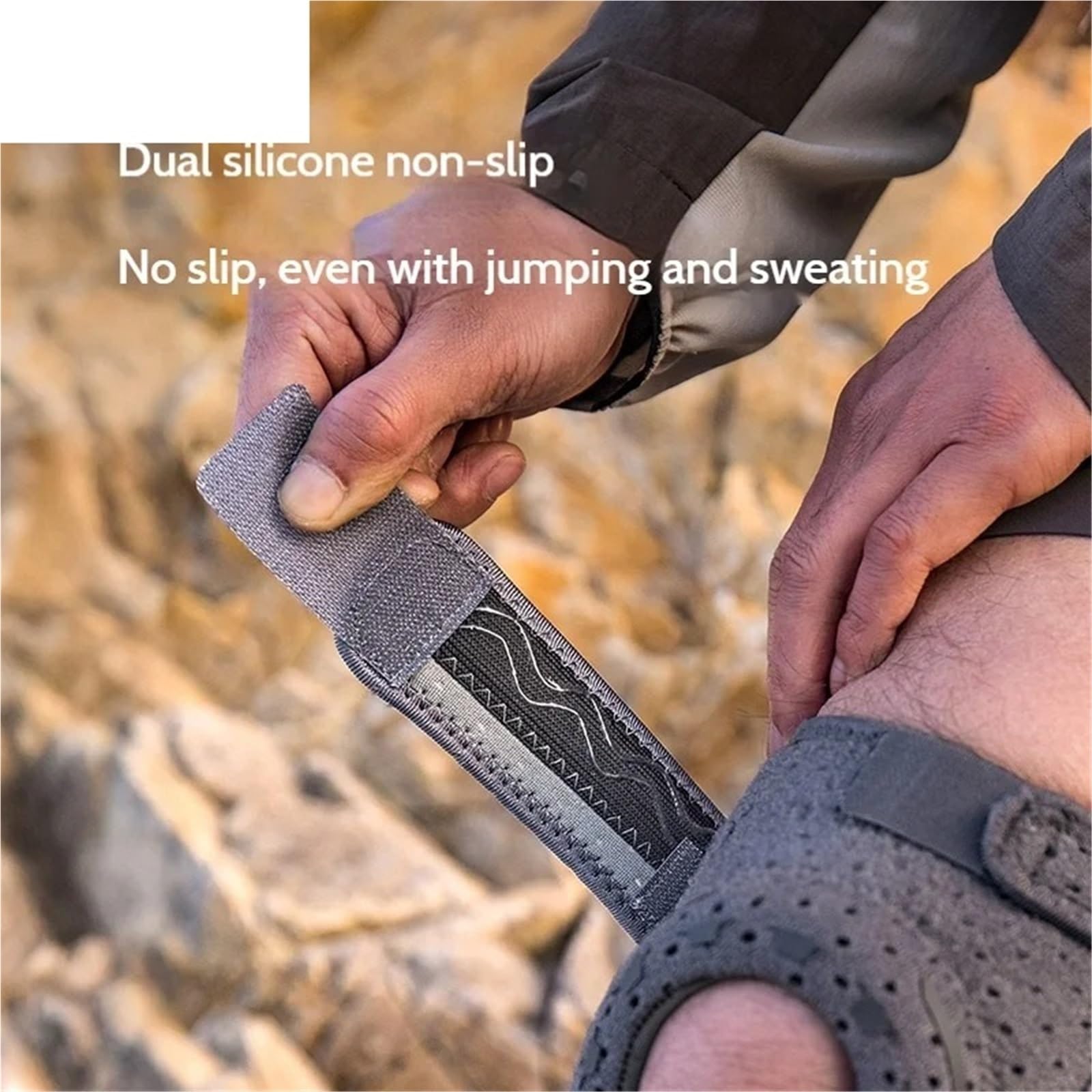 Ginocchiere 1PC Supporto a molla Guarnizione EVA addensata Silicone antiscivolo Stabilizzare rotula Traspirante for ginocchio Sport Per Sport(Grey 1pcs)