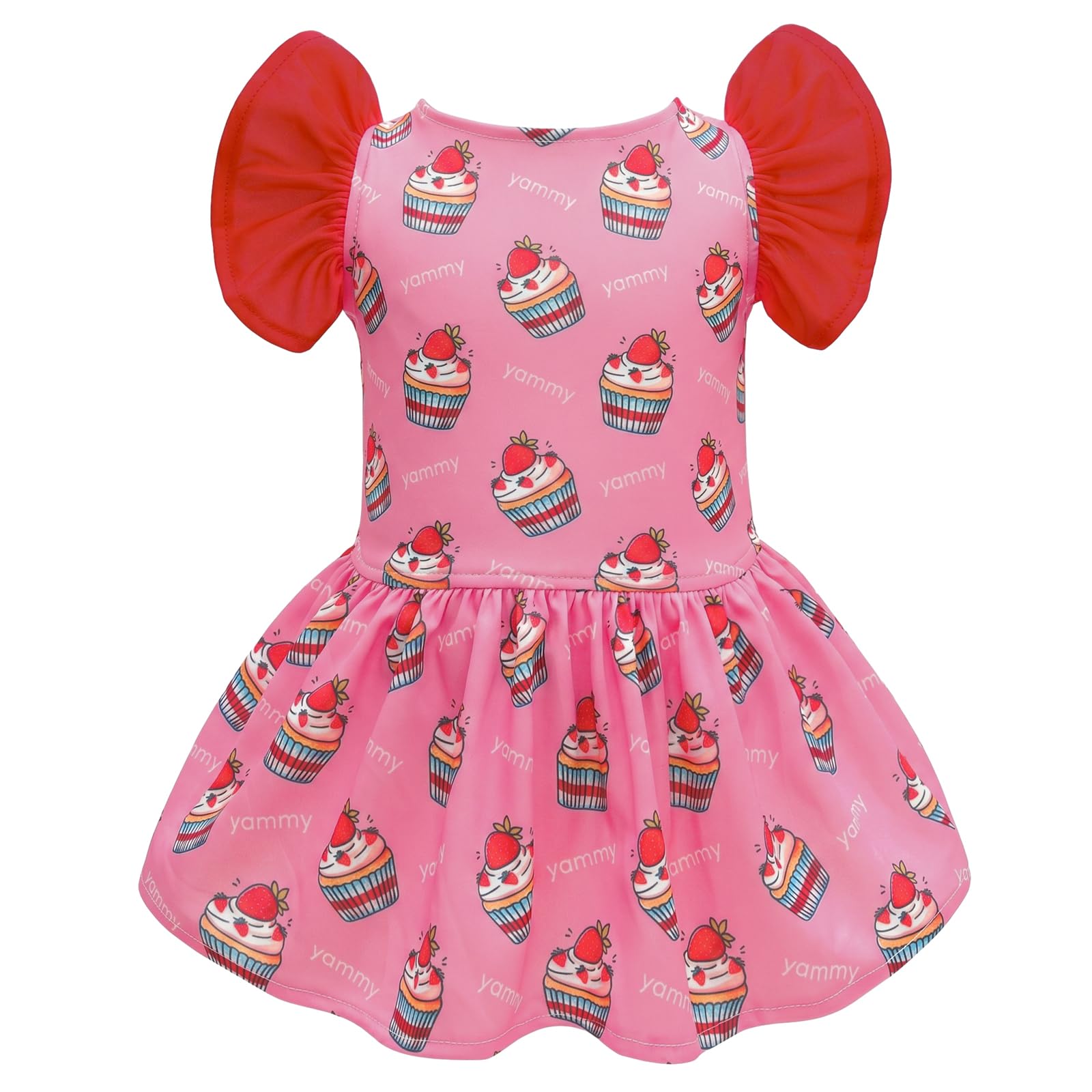 CuteBone Frilly Dog Dress Princess Puppy Birthday Dresses with Ruffled Sleeves Cat Clothes Outfit for Small Dogs Girl Pet Apparel