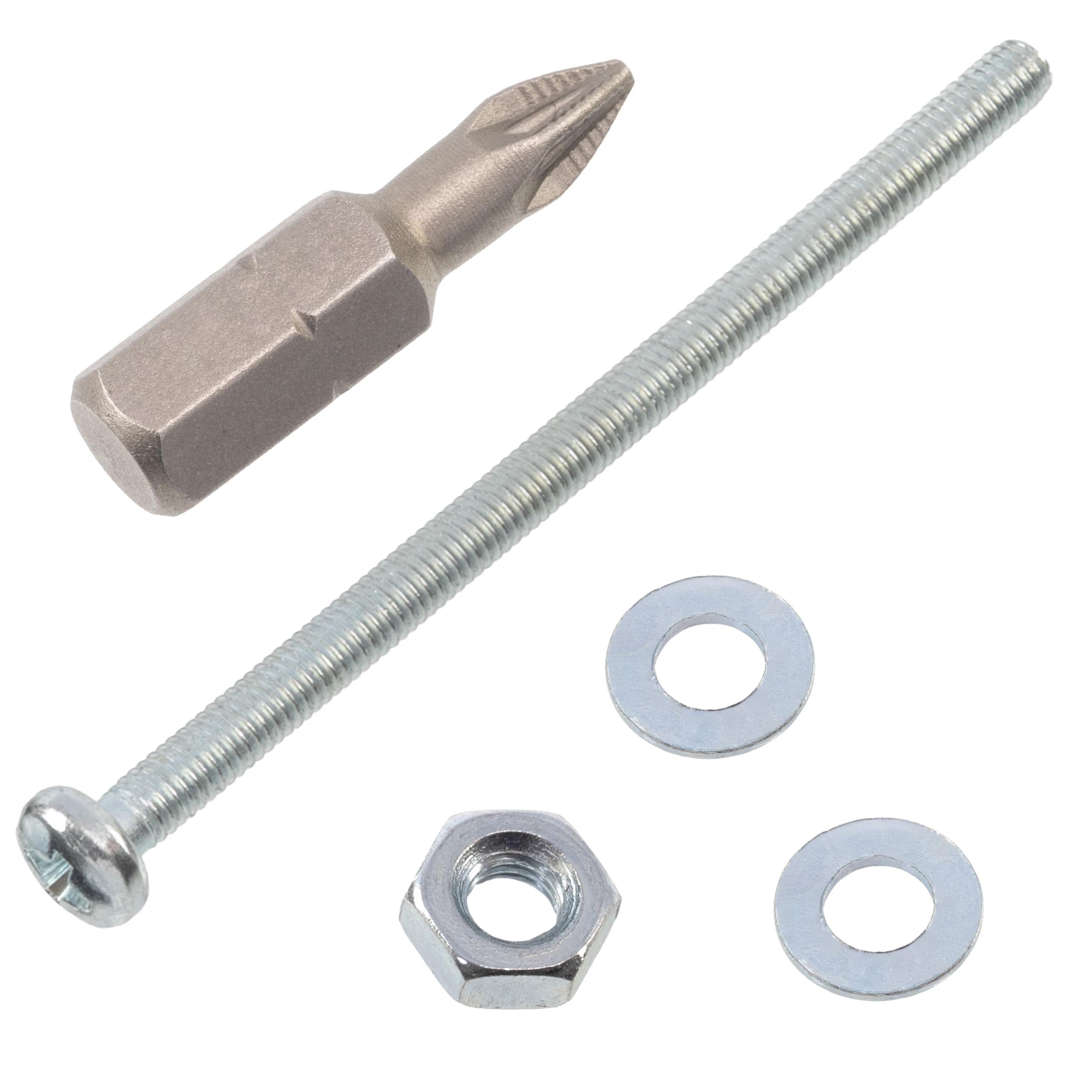 AERZETIX Kit fissaggio M3x50 mm / 50 viti metalliche / 50 dadi esagonali / 100 rondelle piatte / 1 utensile 1/4 PZ1