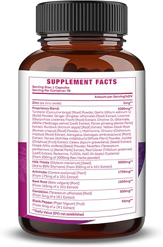 Miniatura 2 de Todo en 1 8000 mg de cardo mariano NAC remolacha raíz de diente de león de alcachofa - Apoyo a la salud del hígado, limpieza de desintoxicación y