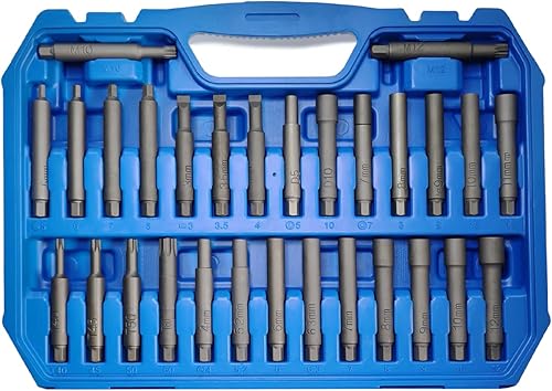 Miniatura 6 de JEUCLEL Juego de 50 piezas de herramientas de dados para extracción de tuercas de puntales amortiguadores de suspensión, juego de trinquete y llave