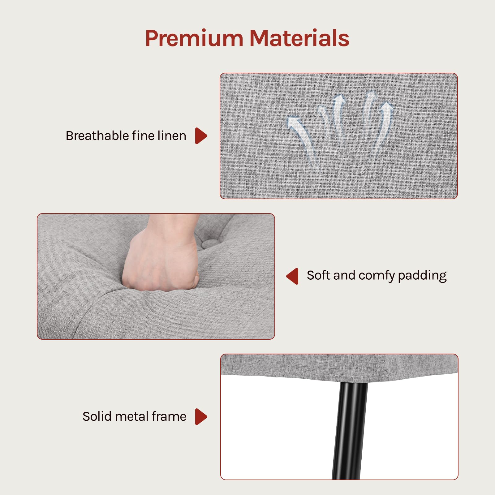 WOLTU Sofá Cama de 2 Plazas con 2 Cojines, Respaldo Ajustable, Gris Claro | Sofá Cama con Patas Antideslizantes, Estructura Metálico + Lino Sintético Transpirable, para Salón, Dormitorio, Estudio