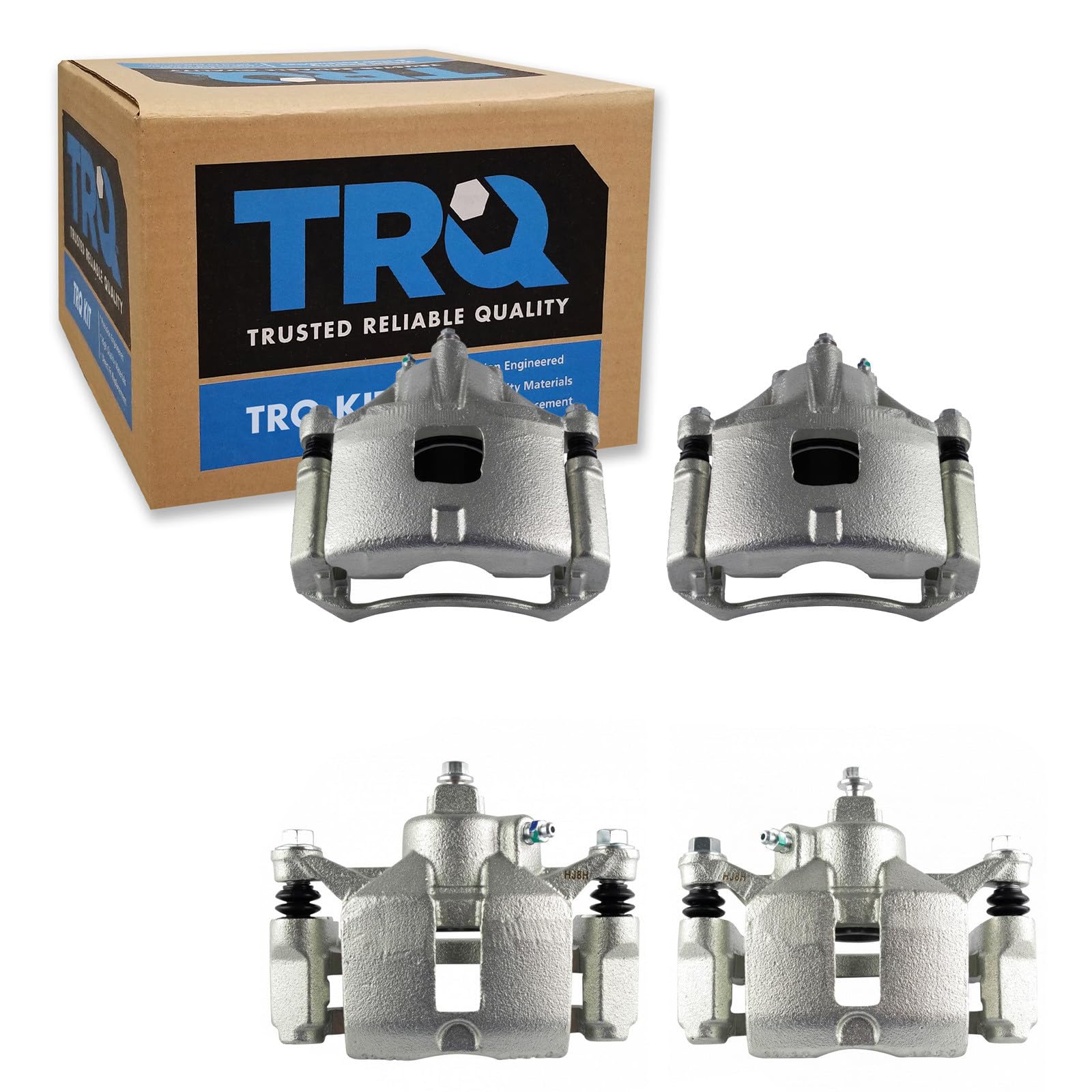TRQ Front and Rear Brake Caliper Set Zinc Coated Brackets Compatible with 2000-2005 Chevrolet Impala 2000-2004 Monte Carlo 1998 Oldsmobile Intrigue