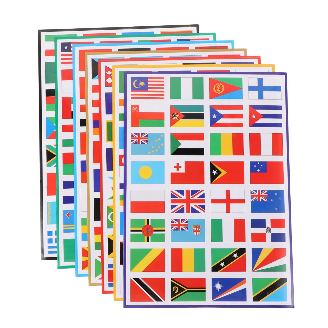 SAFIGLE 7 Sheets of Flag Stickers and Football Flag Decals