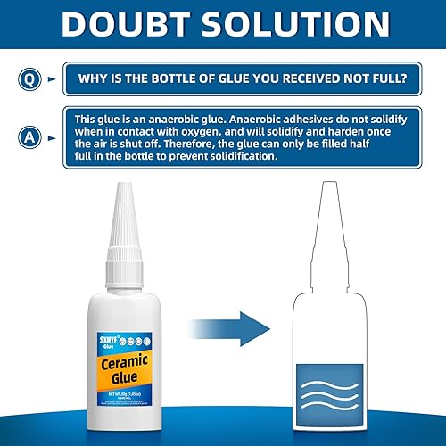 Miniatura 6 de Sxhyf Pegamento de cerámica  1.06 oz de pegamento de reparación de cerámica, unión instantánea, fuerte adhesión, reparaciones duran mucho tiempo,