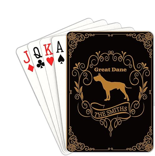 Deargifts Cartas de juego para perros personalizadas con nombre, cartas de póquer para amantes de los perros, baraja personalizada de cartas de