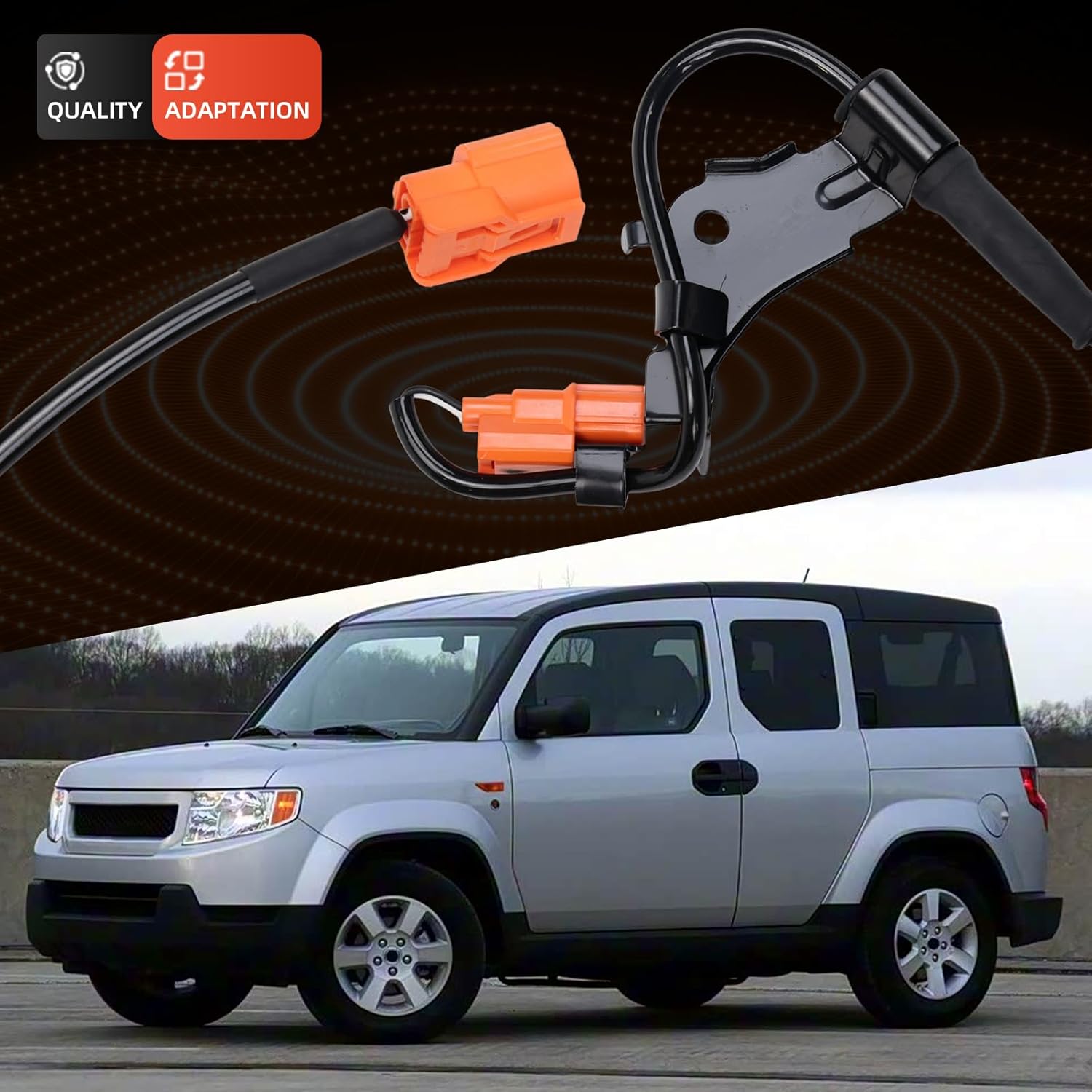 4Pcs Front Rear ABS Wheel Speed Sensor Set for Element 2.4L 2003-2011 Left Driver and Right Passenger Side 57450-SCV-A01