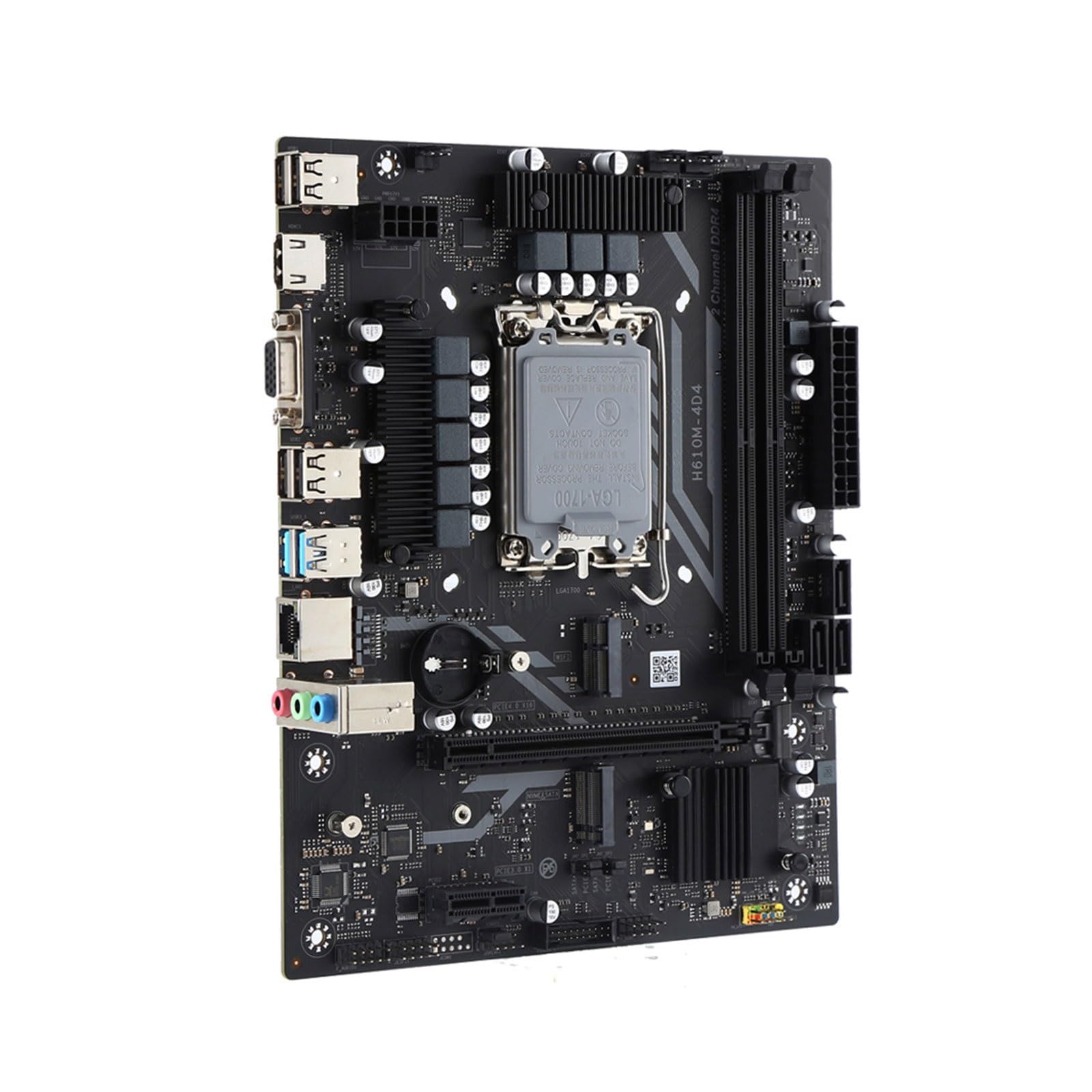 Carte Mere Fit for KLLISRE H610 Carte mère H610M-4D4 PC Double Canal DDR4 NVME M.2 SATA3.0 Micro ATX Prend en Charge LGA 1700 12e 13e 14e