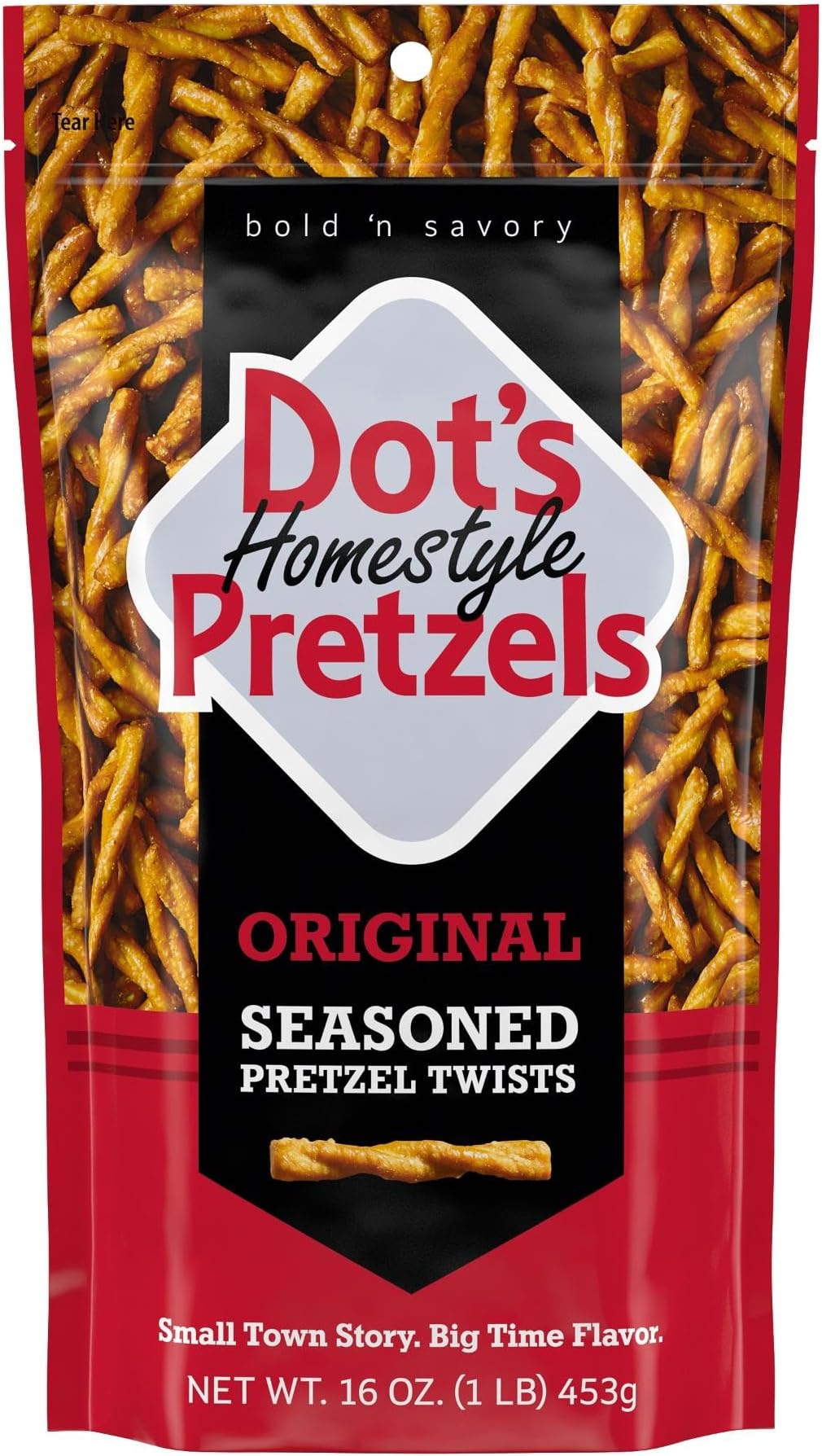 Dot's Pretzels Original Seasoned Pretzel Twist Snack, 16oz Grocery Sized Bag