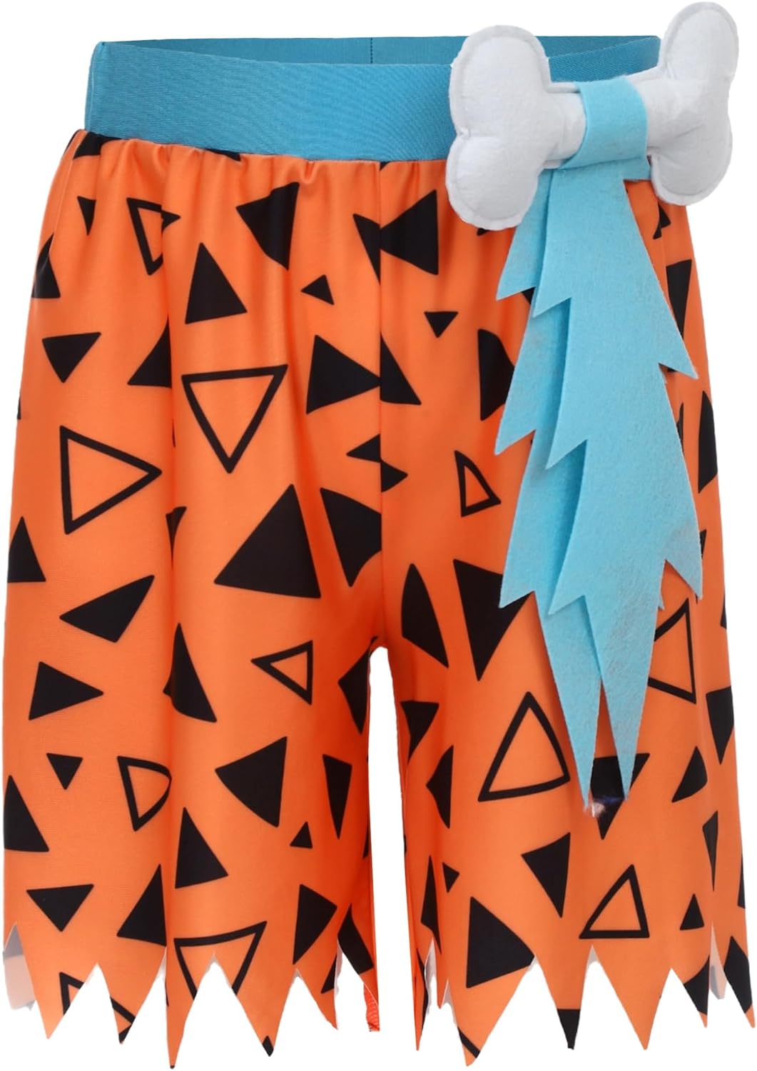 Hansber Boys Kids Historical Stone Age Party Jagged Hem Pants Caveman Clothing Elastic Waistband Shorts