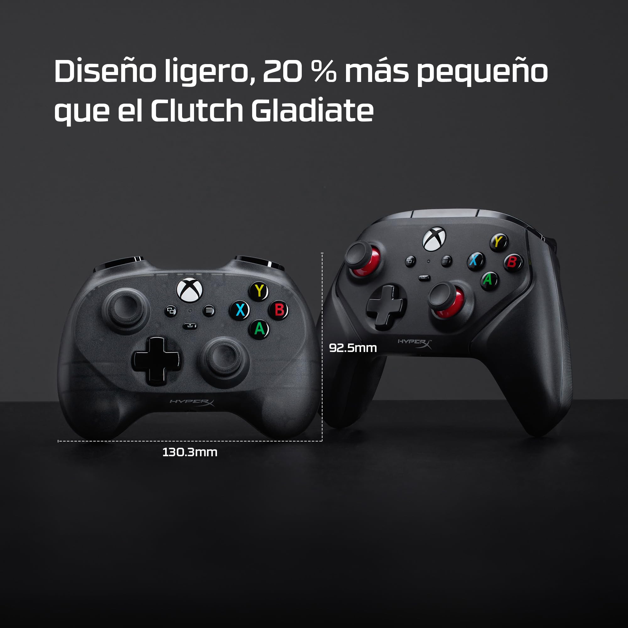 HyperX Clutch Tanto - Mando gaming mini compacto con lincencia de Xbox | Series X|S, funcionalidad completa, botones estándar, cable convertible, diseño ergonómico, Color negro